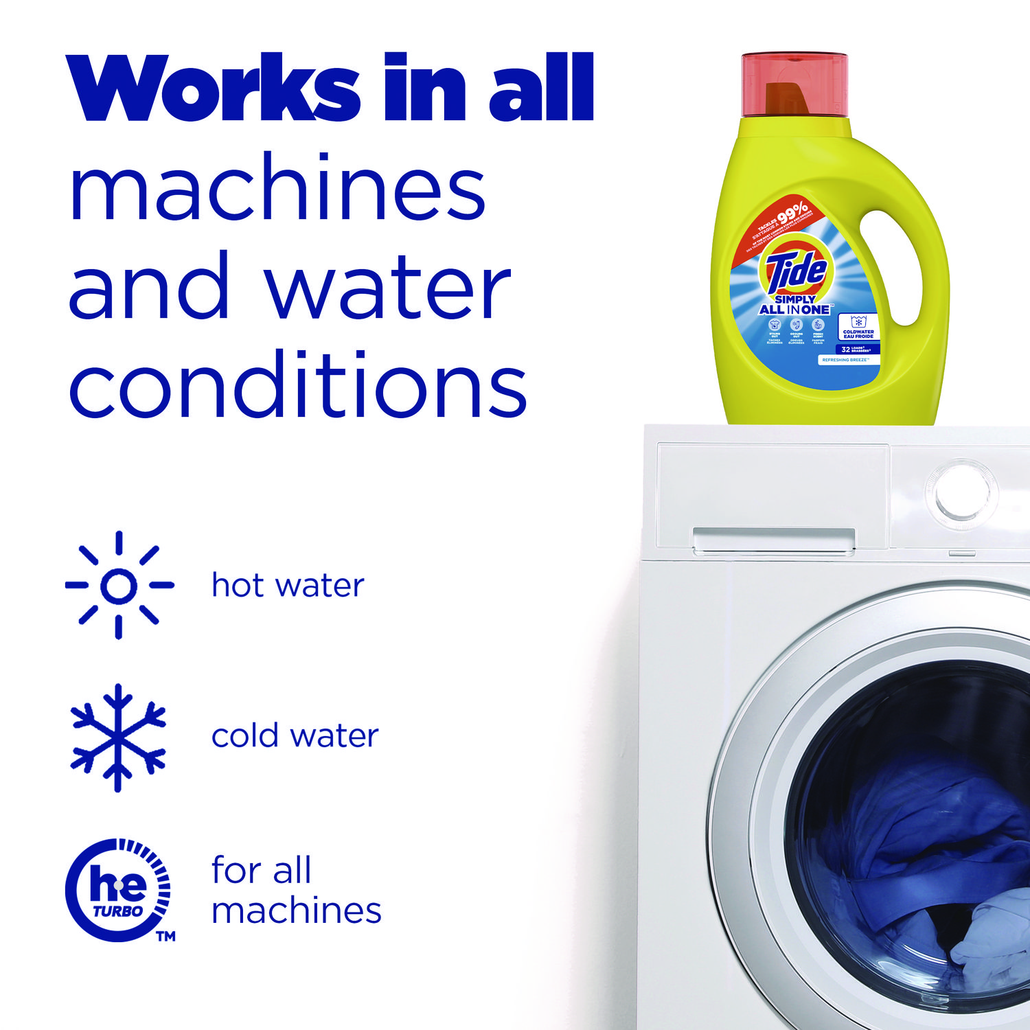 Simply Clean and Fresh Laundry Detergent, Refreshing Breeze, 64 Loads, 84 oz Bot