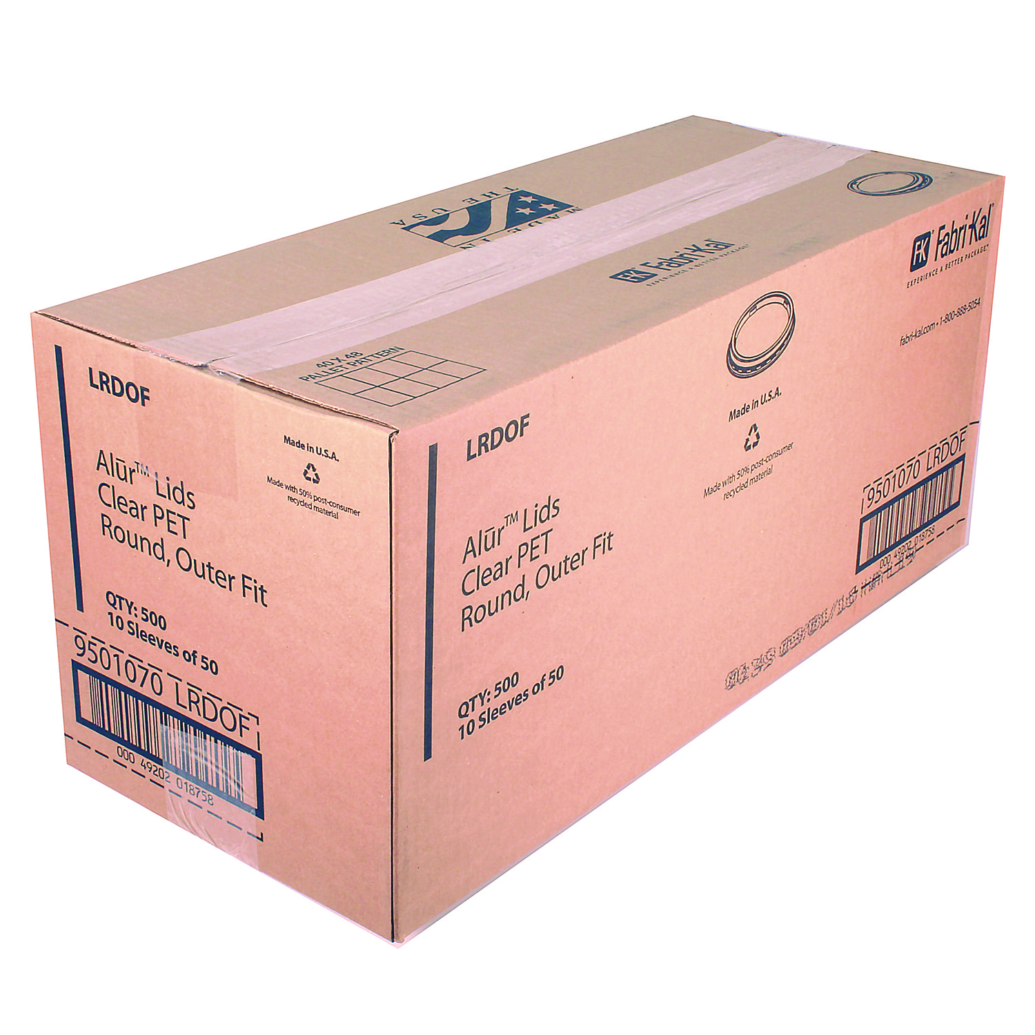 Recycleware Round Deli Container Lids, Clear, Plastic, 500/Carton