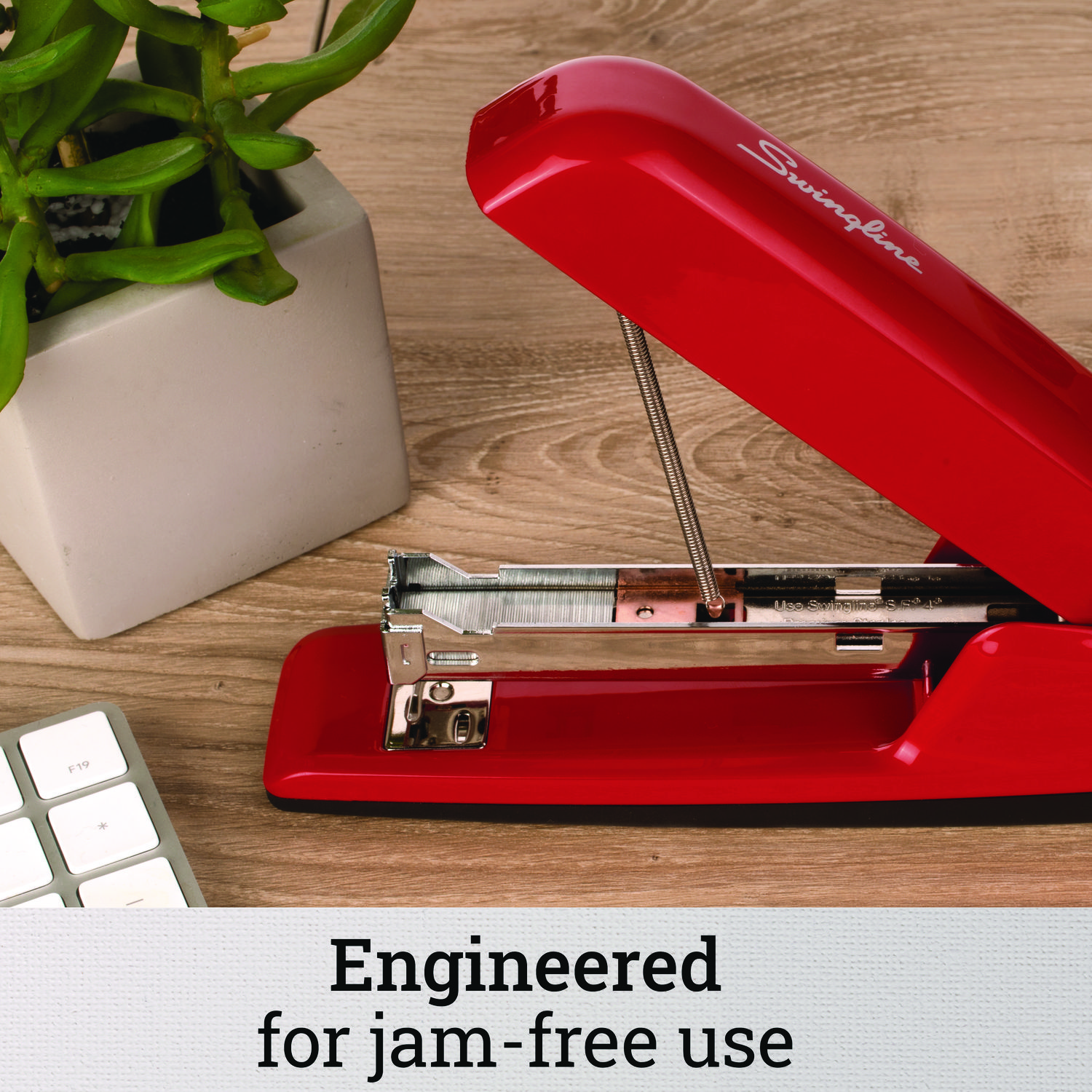 Swingline® 747 Business Full Strip Desk Stapler, 25-Sheet Capacity, Rio Red
