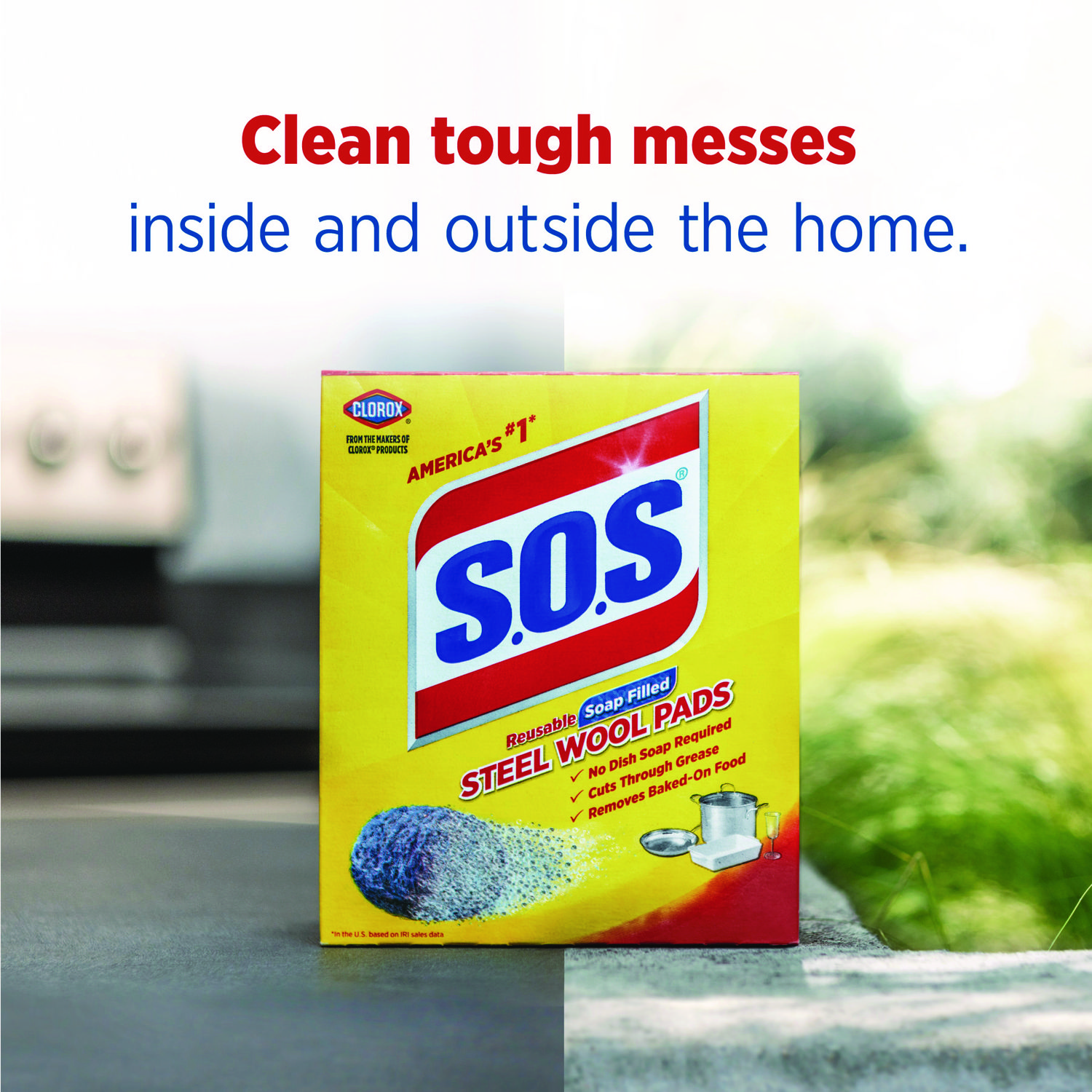 S.O.S.® Steel Wool Soap Pad, 4/Box, 24 Boxes/Carton