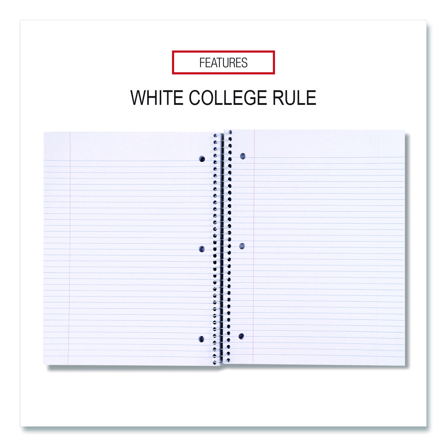 Universal® 1 Sub. Wirebound Notebook, 11 x 8 1/2, College Rule, 100 Sheets, Blac