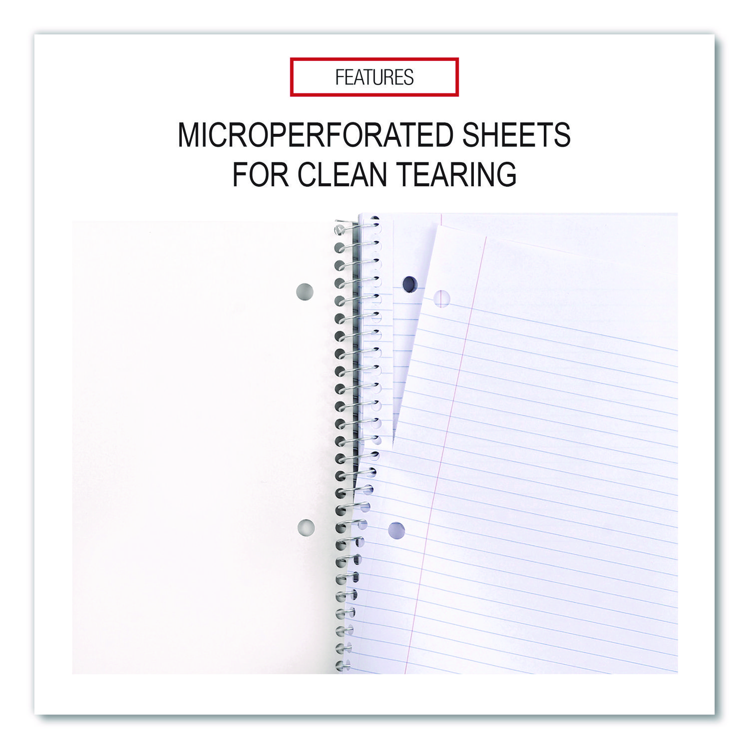 Universal® 1 Sub. Wirebound Notebook, 11 x 8 1/2, College Rule, 100 Sheets, Blac