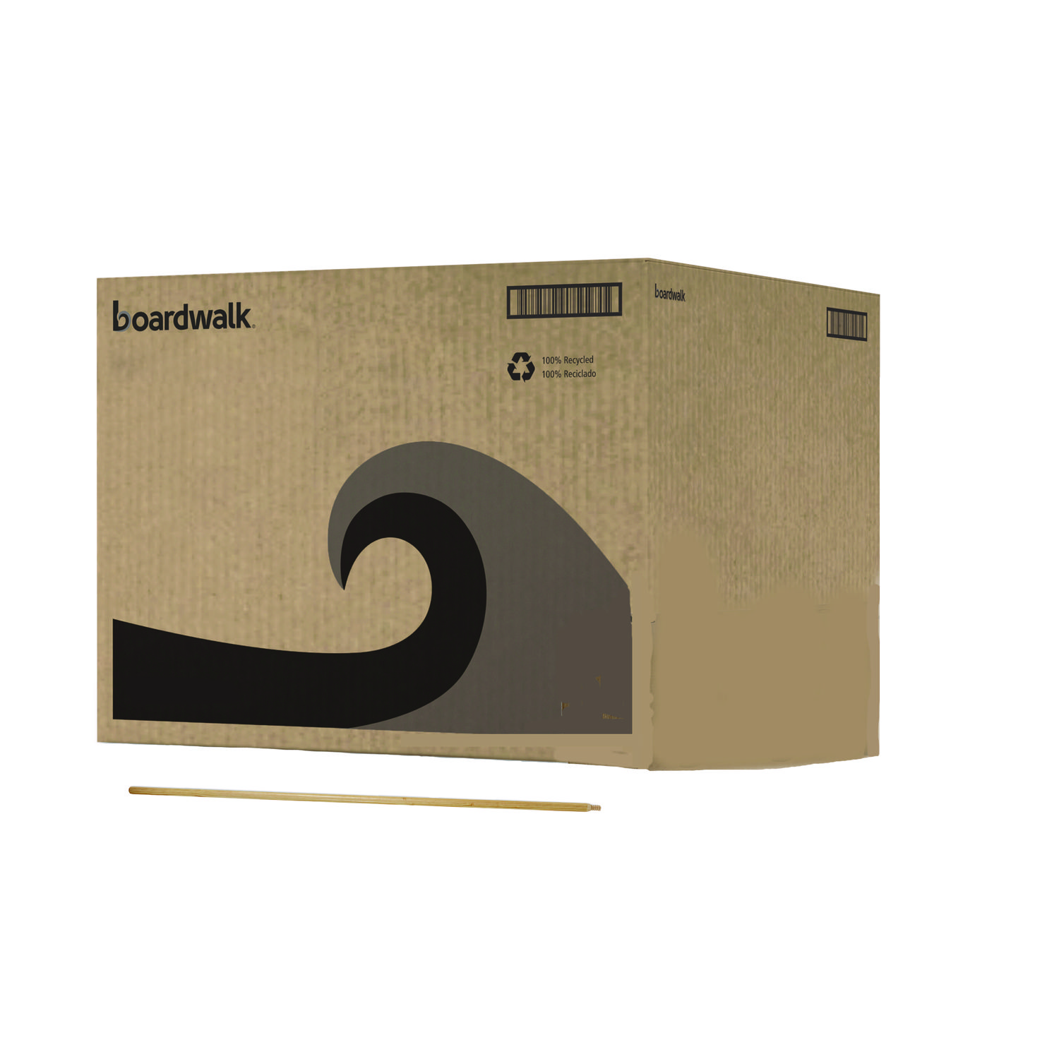 Boardwalk® Heavy-Duty Threaded End Lacquered Hardwood Broom Handle, 1 1/8