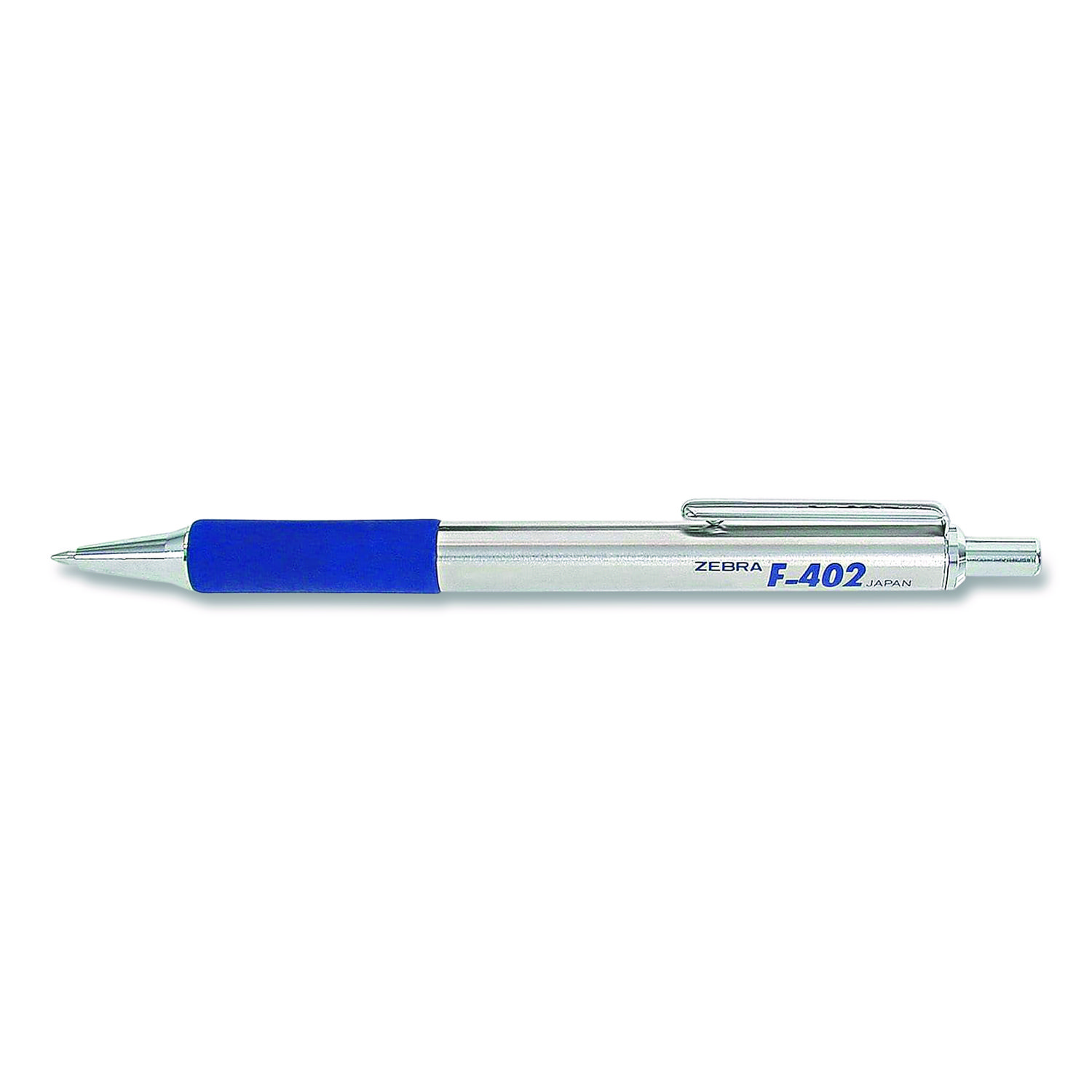 Zebra® F-402 Ballpoint Retractable Pen, Blue Ink, Fine one each