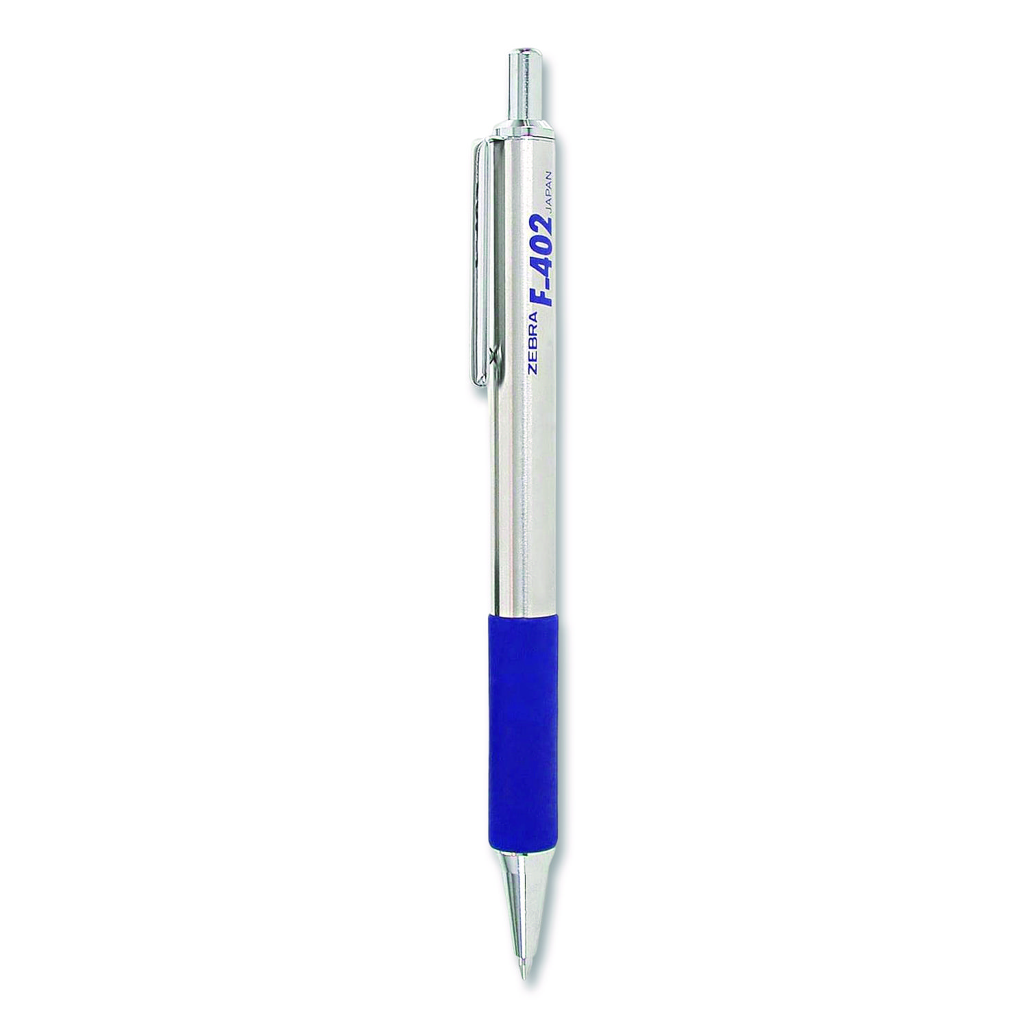 Zebra® F-402 Ballpoint Retractable Pen, Blue Ink, Fine one each