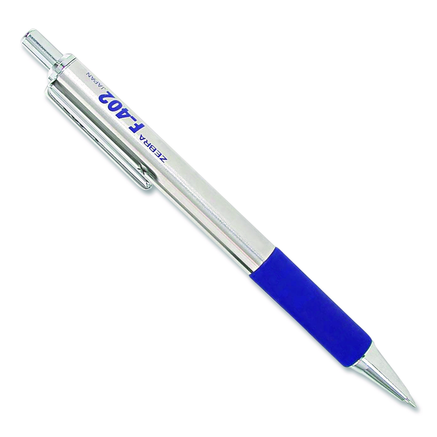 Zebra® F-402 Ballpoint Retractable Pen, Blue Ink, Fine one each