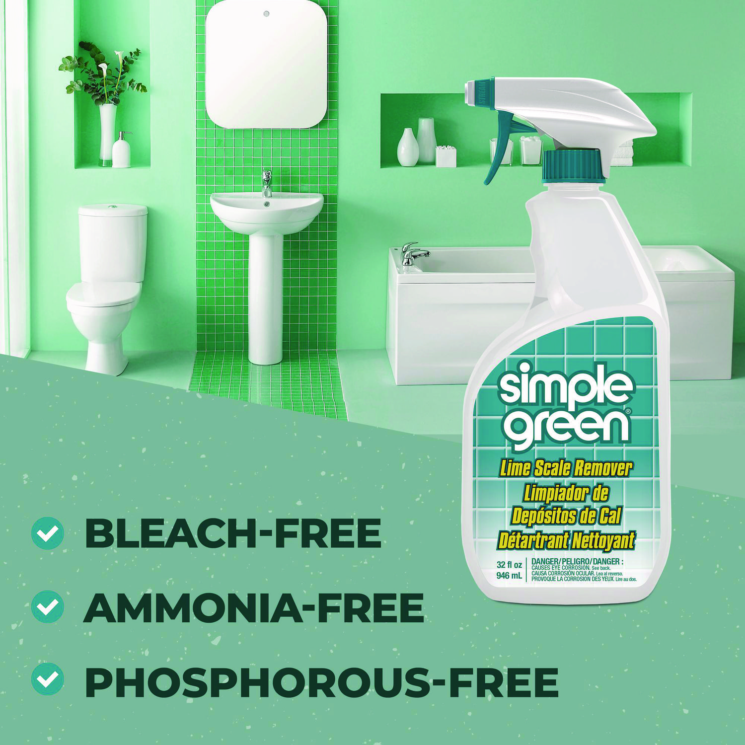 Simple Green® Lime Scale Remover, Wintergreen, 32 oz Bottle, 12/Carton