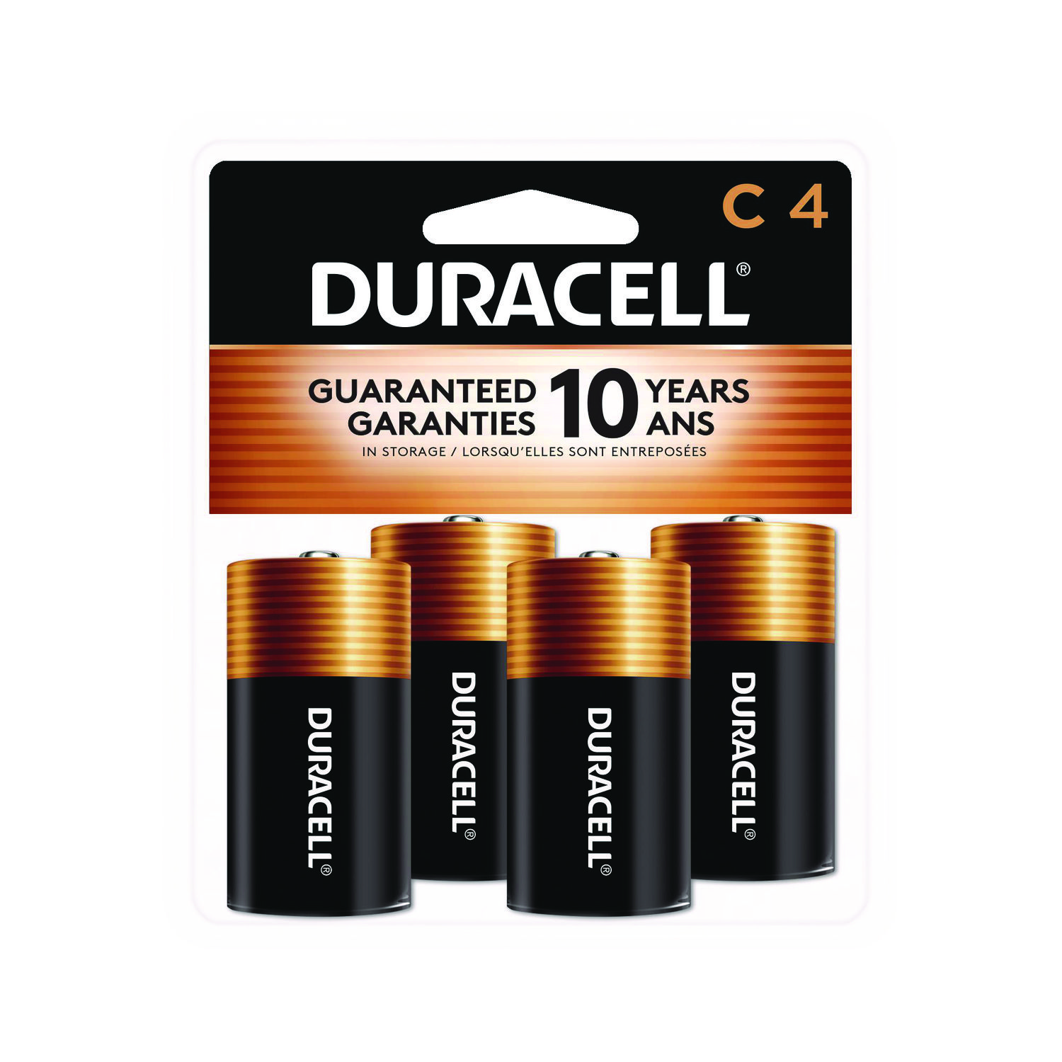 Duracell® CopperTop Alkaline Batteries, C, 4/PK