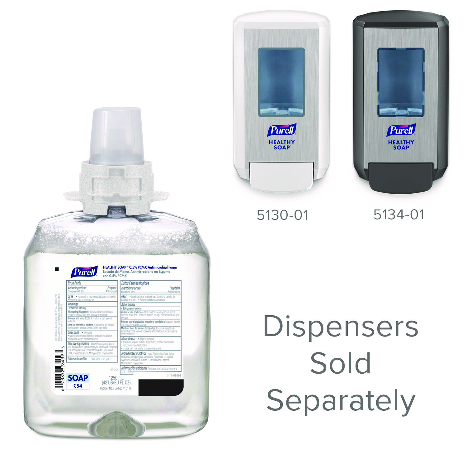 PURELL® Healthcare HEALTHY SOAP 0.5% PCMX Antimicrobial Foam, For CS4 Dispensers