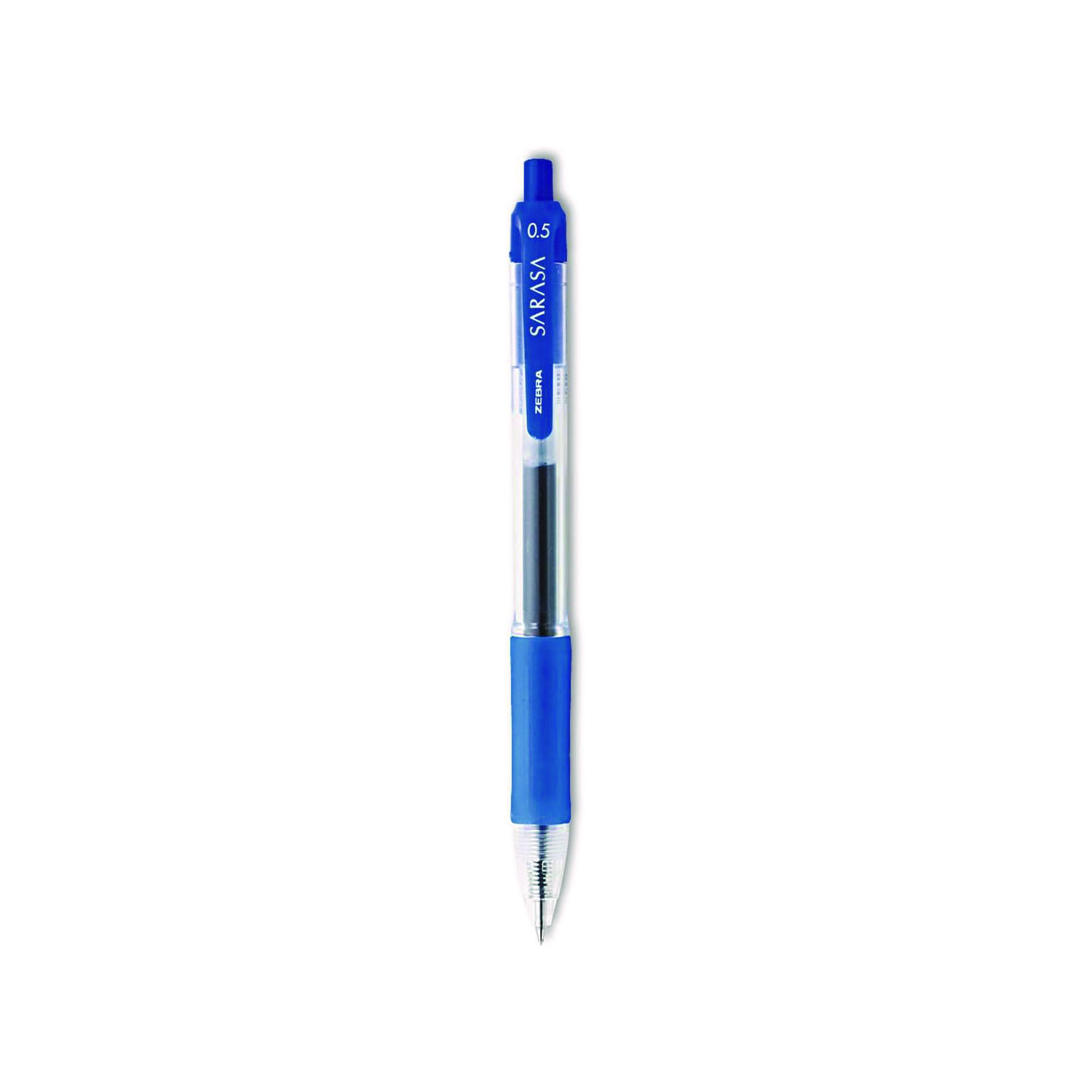 Zebra® Sarasa Retractable Gel Pen, Blue Ink, Fine, Dozen