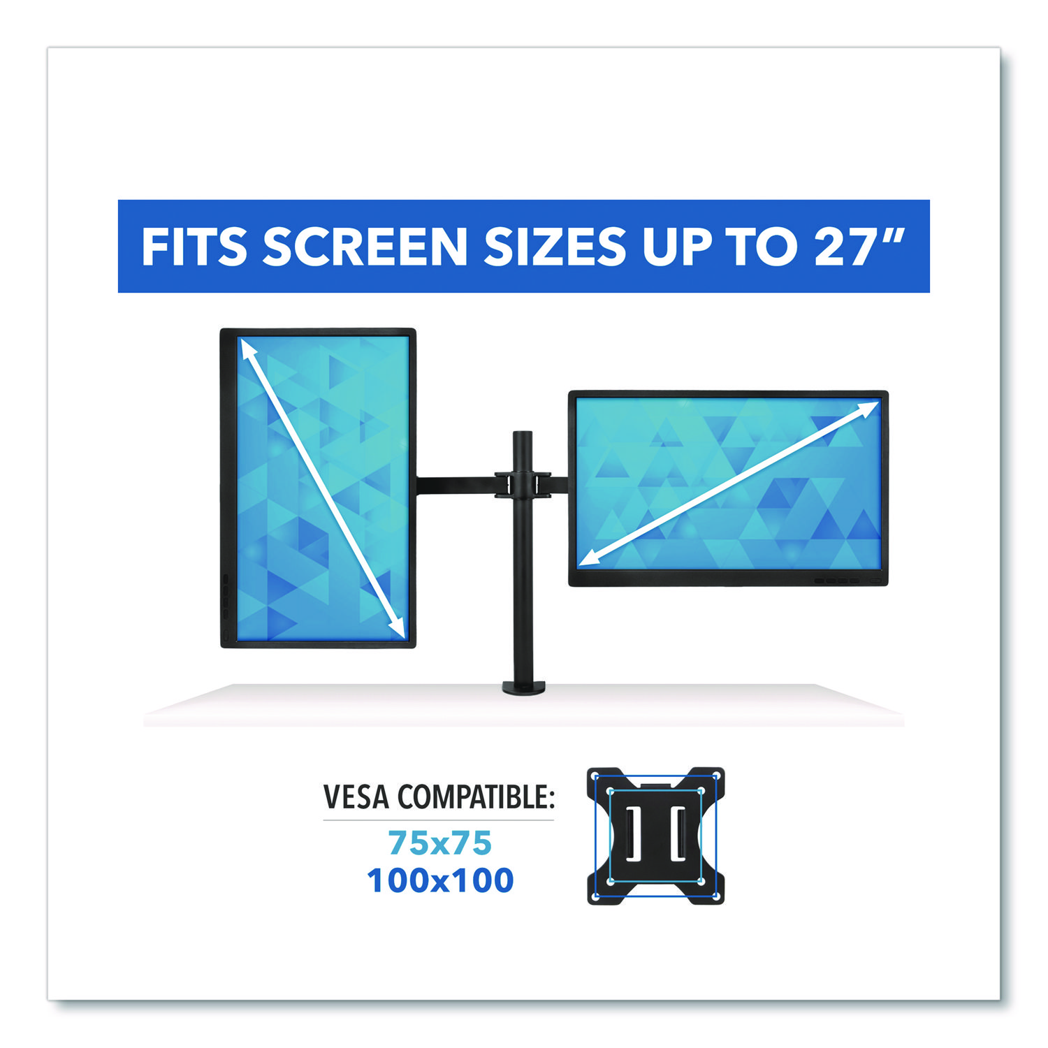 Full Motion Dual Monitor Desktop Mount, For 17