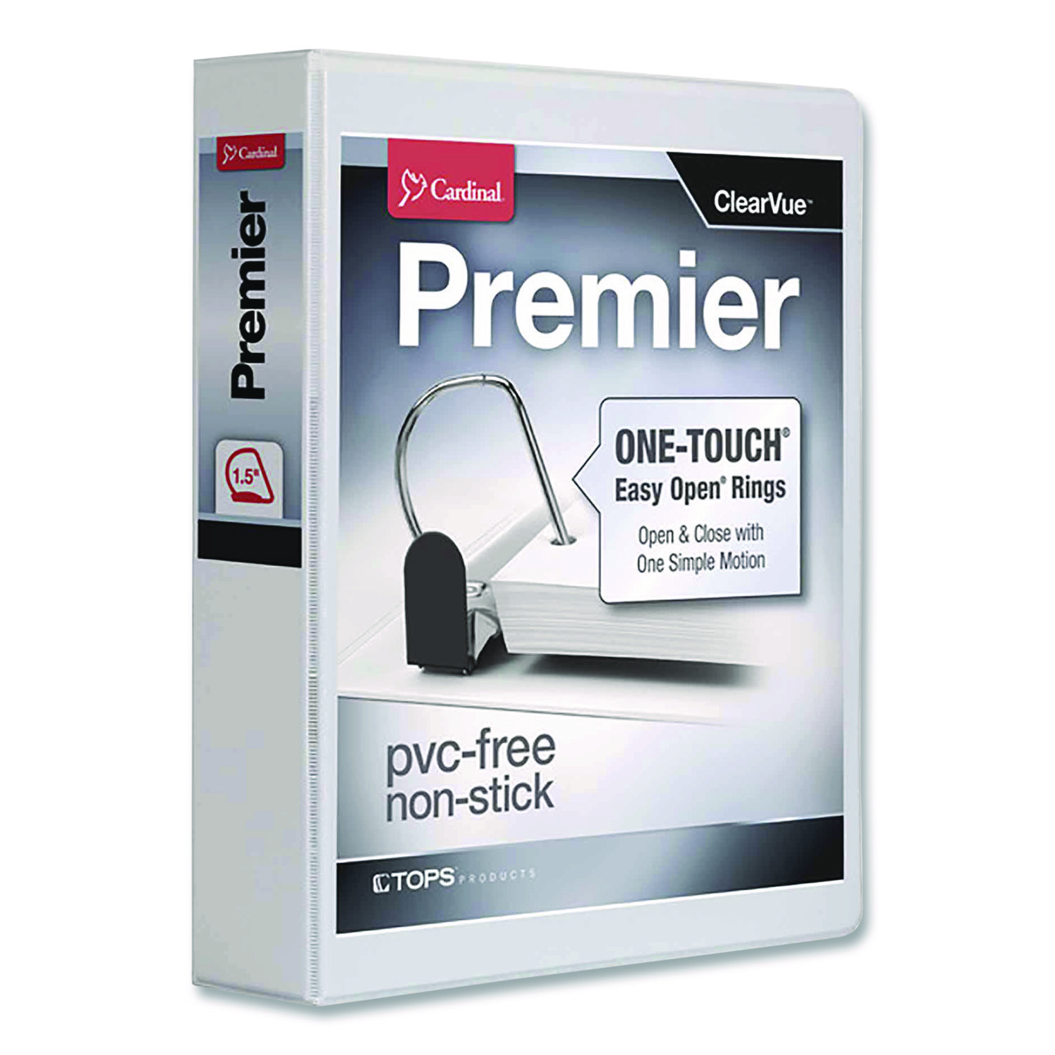 Cardinal® Easy-Open ClearVue Locking Slant-D Binder, 1.5