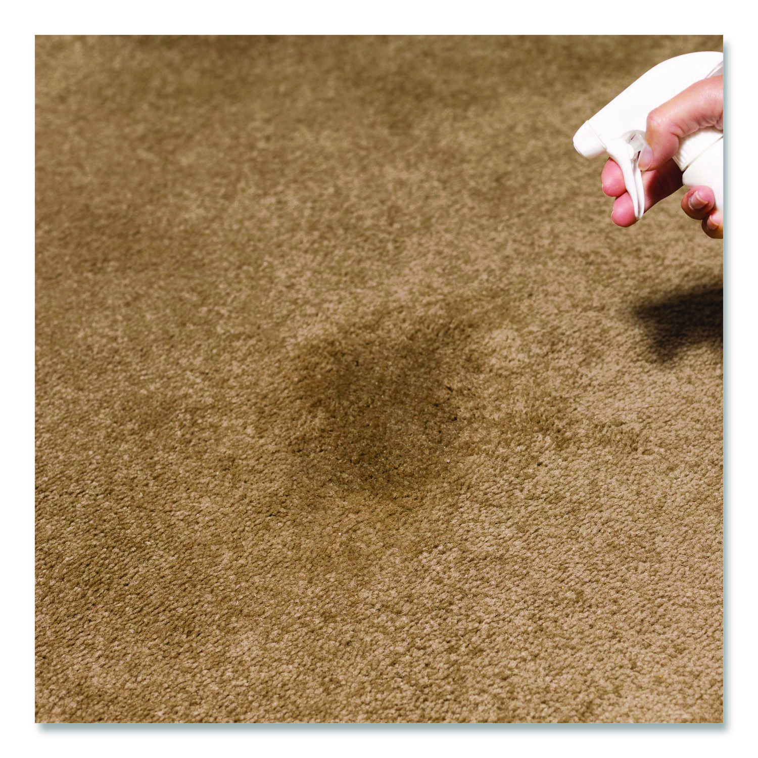 Carpet Stain Remover Plus Deodorizer, Lemon Scent, 32 oz Spray Bottle, 6/Carton