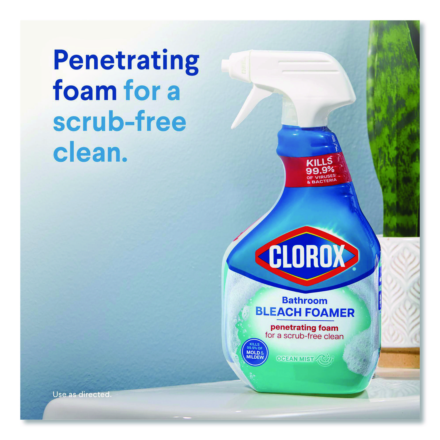 BLEACH FOAMER BATHROOM SPRAY, ORIGINAL, 30 OZ SPRAY BOTTLE, 9/CARTON