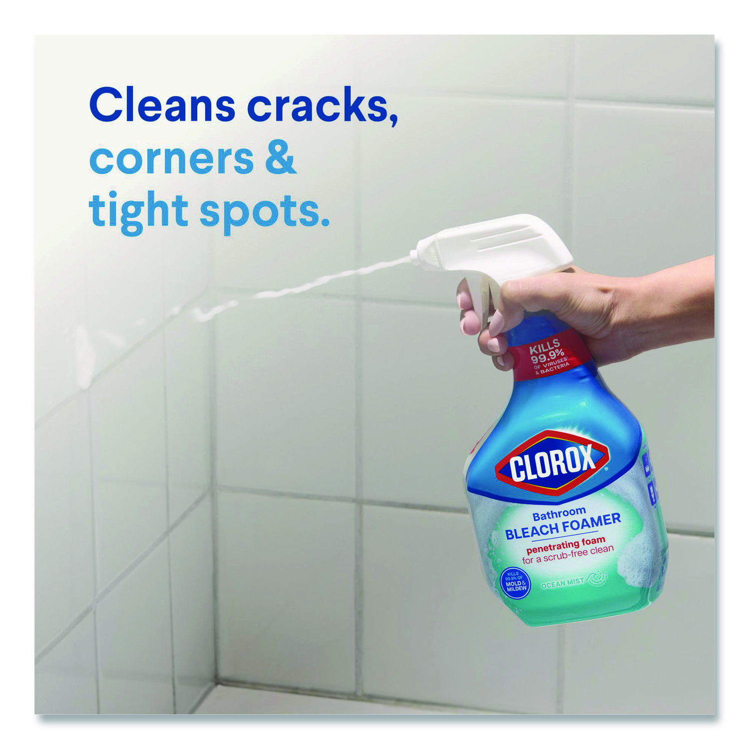 BLEACH FOAMER BATHROOM SPRAY, ORIGINAL, 30 OZ SPRAY BOTTLE, 9/CARTON