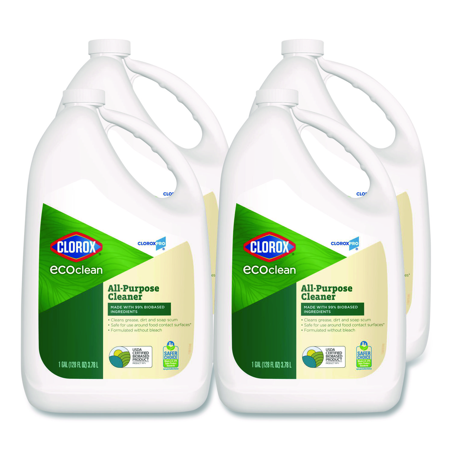 Clorox Pro EcoClean All-Purpose Cleaner, Unscented, 128 oz Bottle, 4/Carton