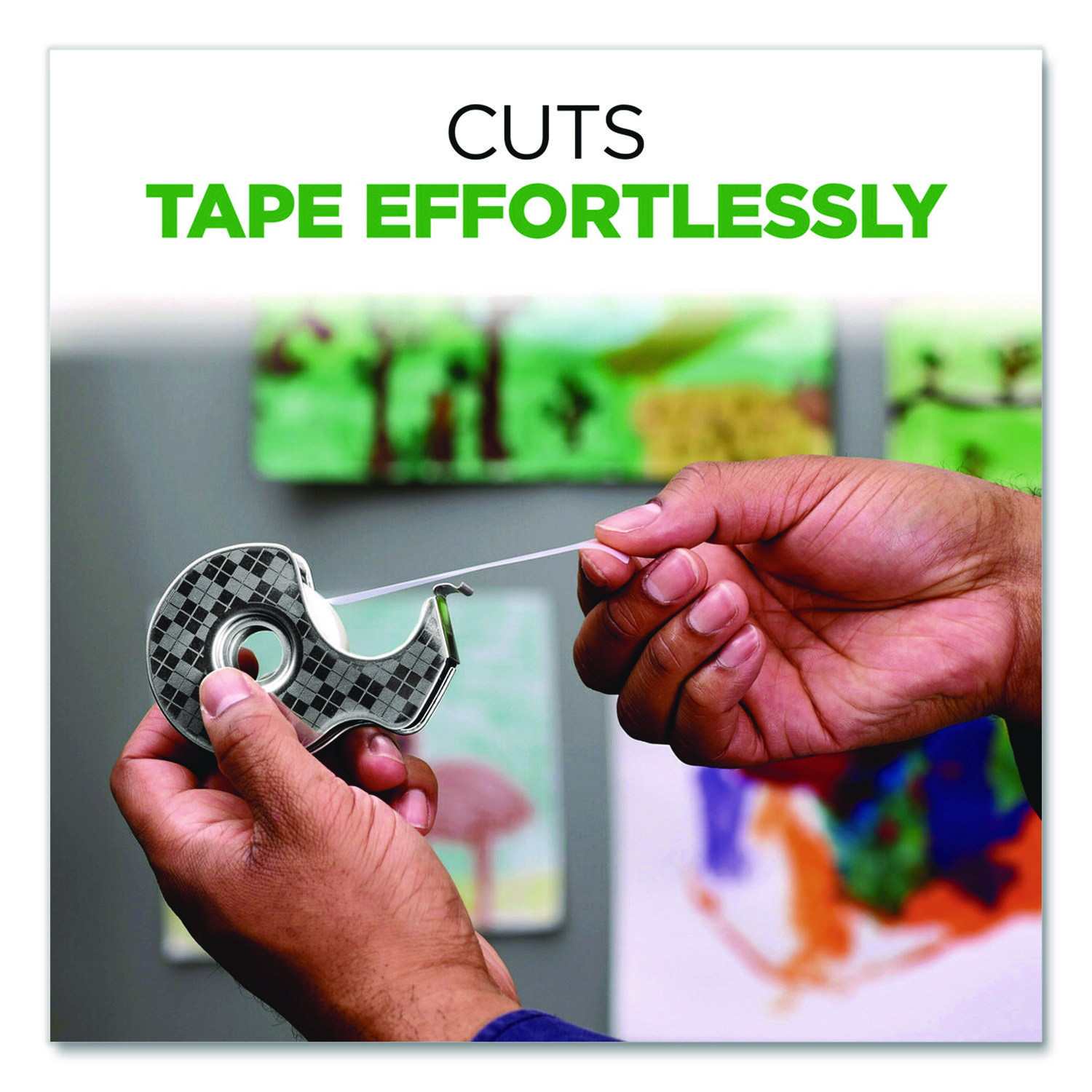 Stainless Steel Refillable Tape Dispenser with 2 Rolls 0.75