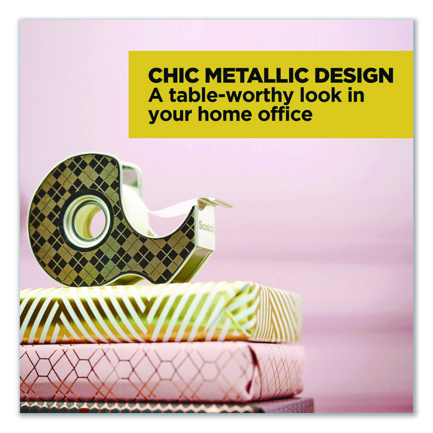 Stainless Steel Refillable Tape Dispenser with 2 Rolls 0.75