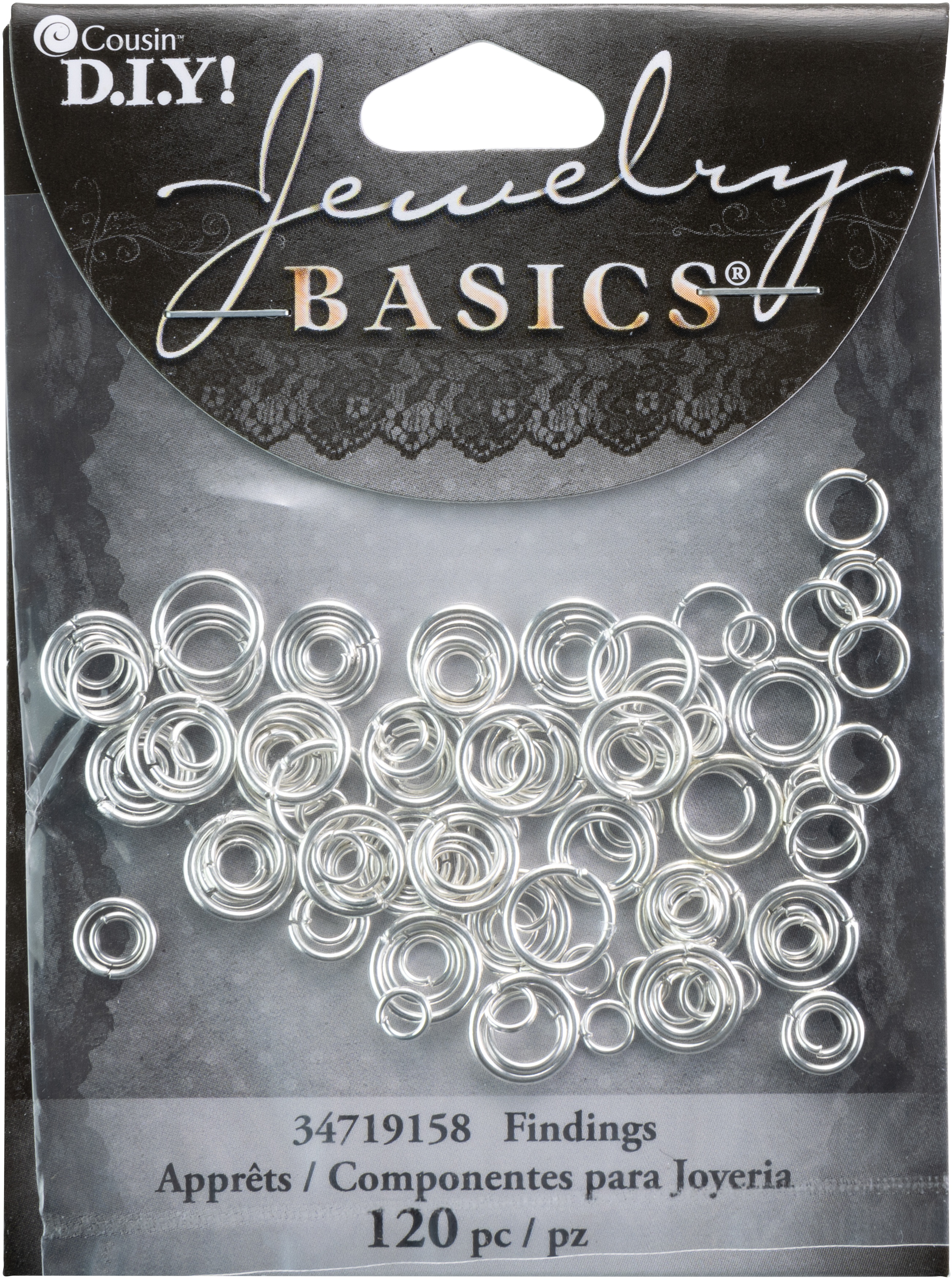 Jewelry Basics Metal Findings 120/Pkg Silver Jump Rings 4mm, 6mm & 8mm