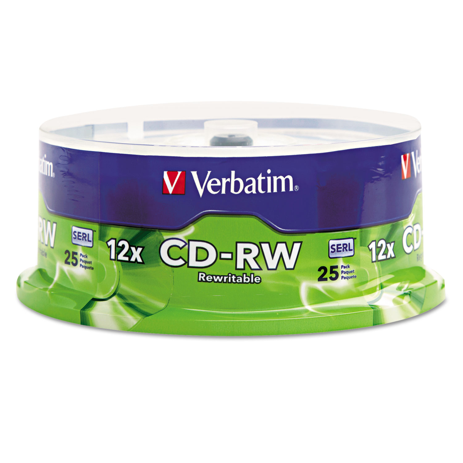 Verbatim® CD-RW Discs, 700MB/80min, 4X/12X, Spindle, 25/Pk