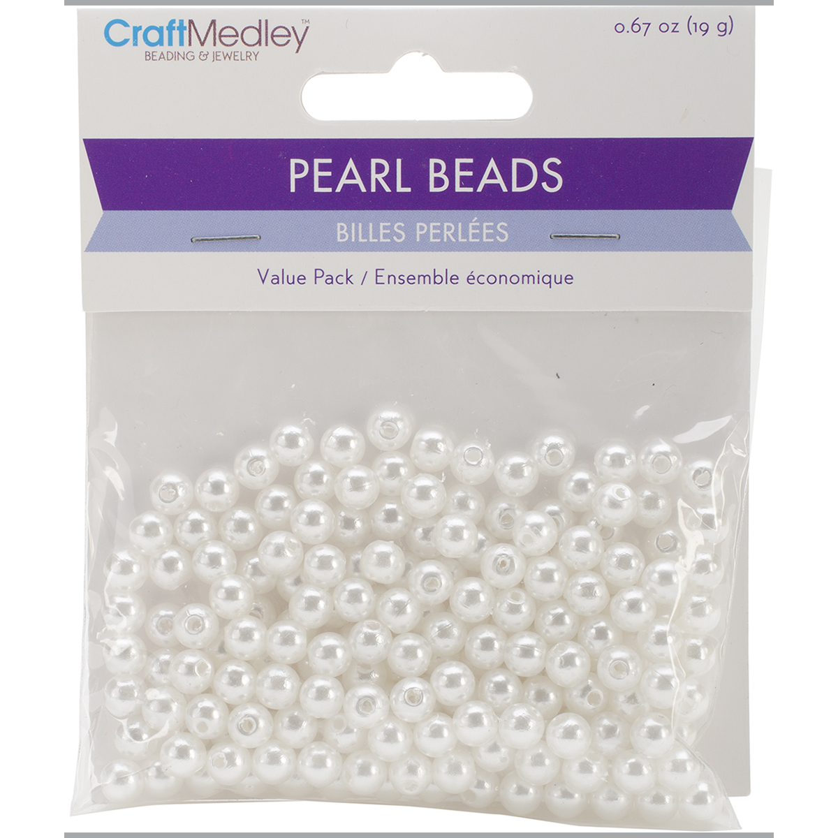 Pearl Beads Value Pack  6mm White 185/Pkg