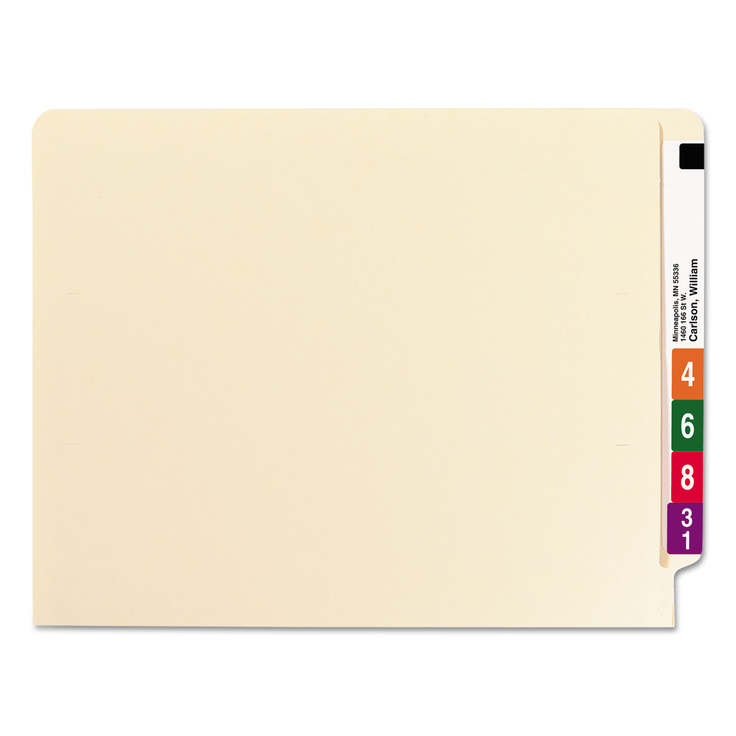 Smead® Folders, Straight Cut, Reinforced End Tab, Letter, Manila, 100/Box