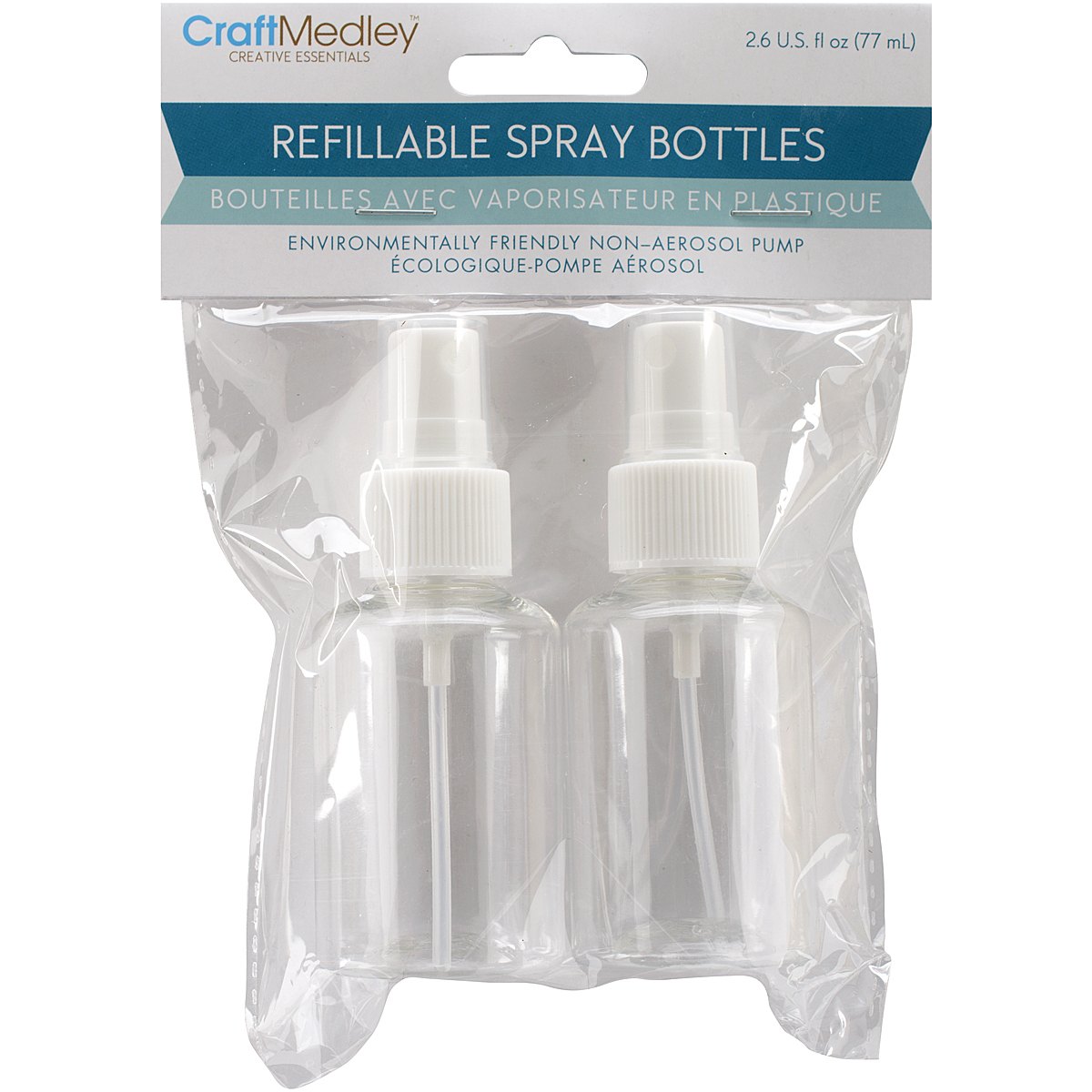 Refillable Spray Bottles 2/Pkg 2.6oz