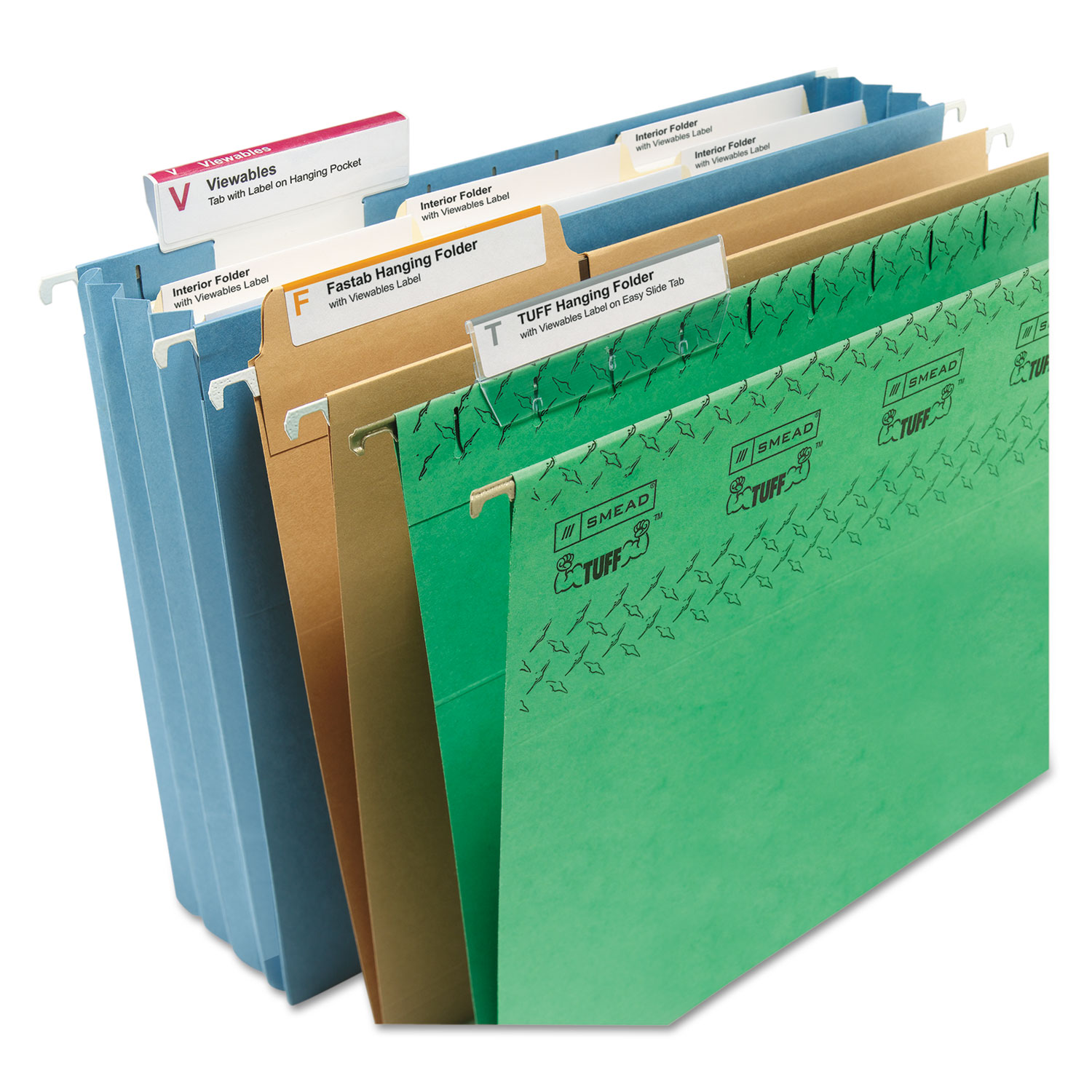 Smead® Viewables Hanging Tabs and Labels, Pack Refill, 3 1/2 Inch, White, 160/Pa