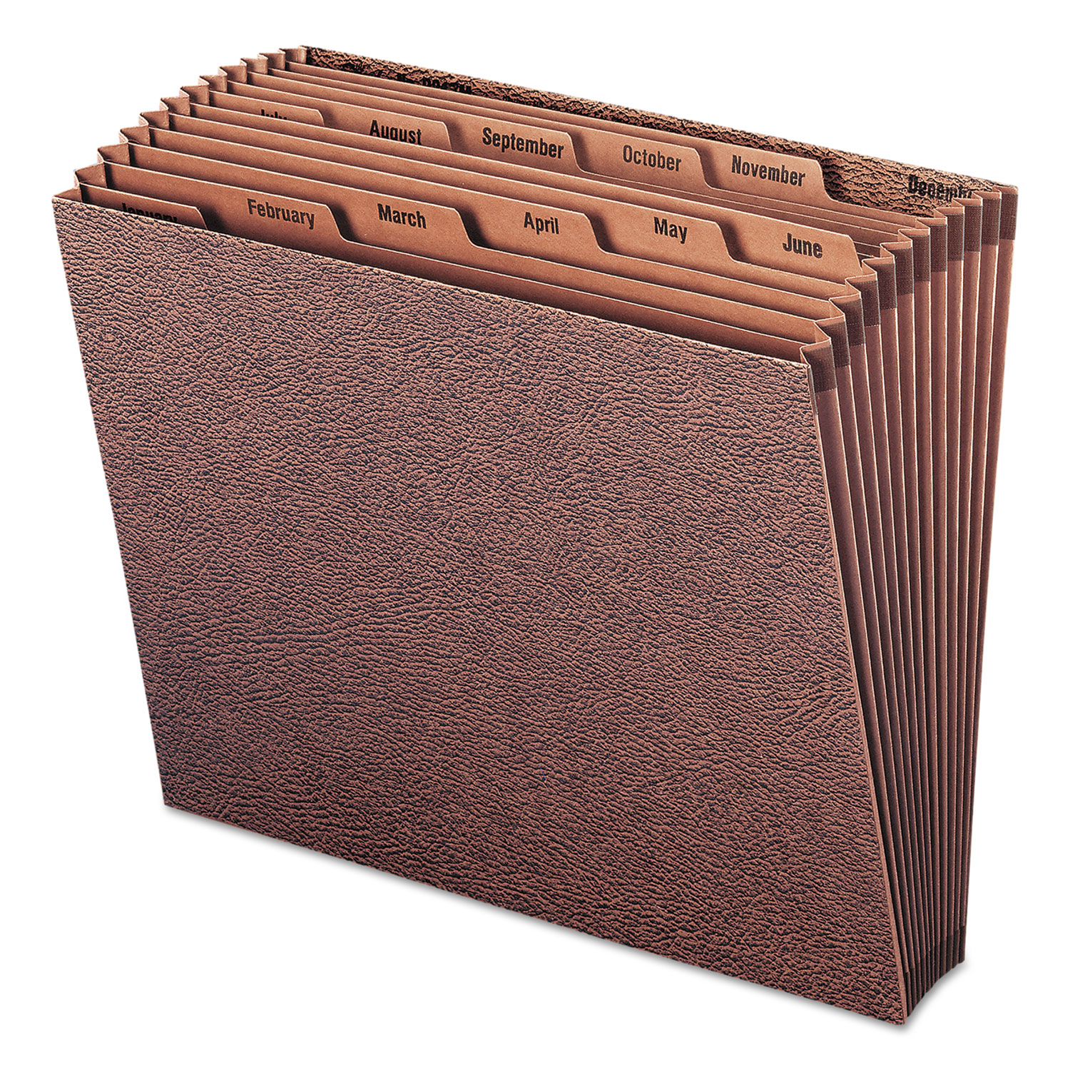 Smead® Jan-Dec Open Expanding File, 12 Pocket, Letter, Redrope Printed