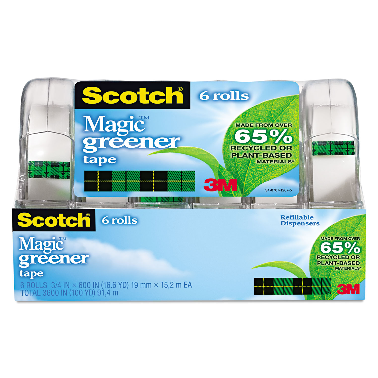 Scotch® Magic Greener Tape in Refillable Dispenser, 3/4