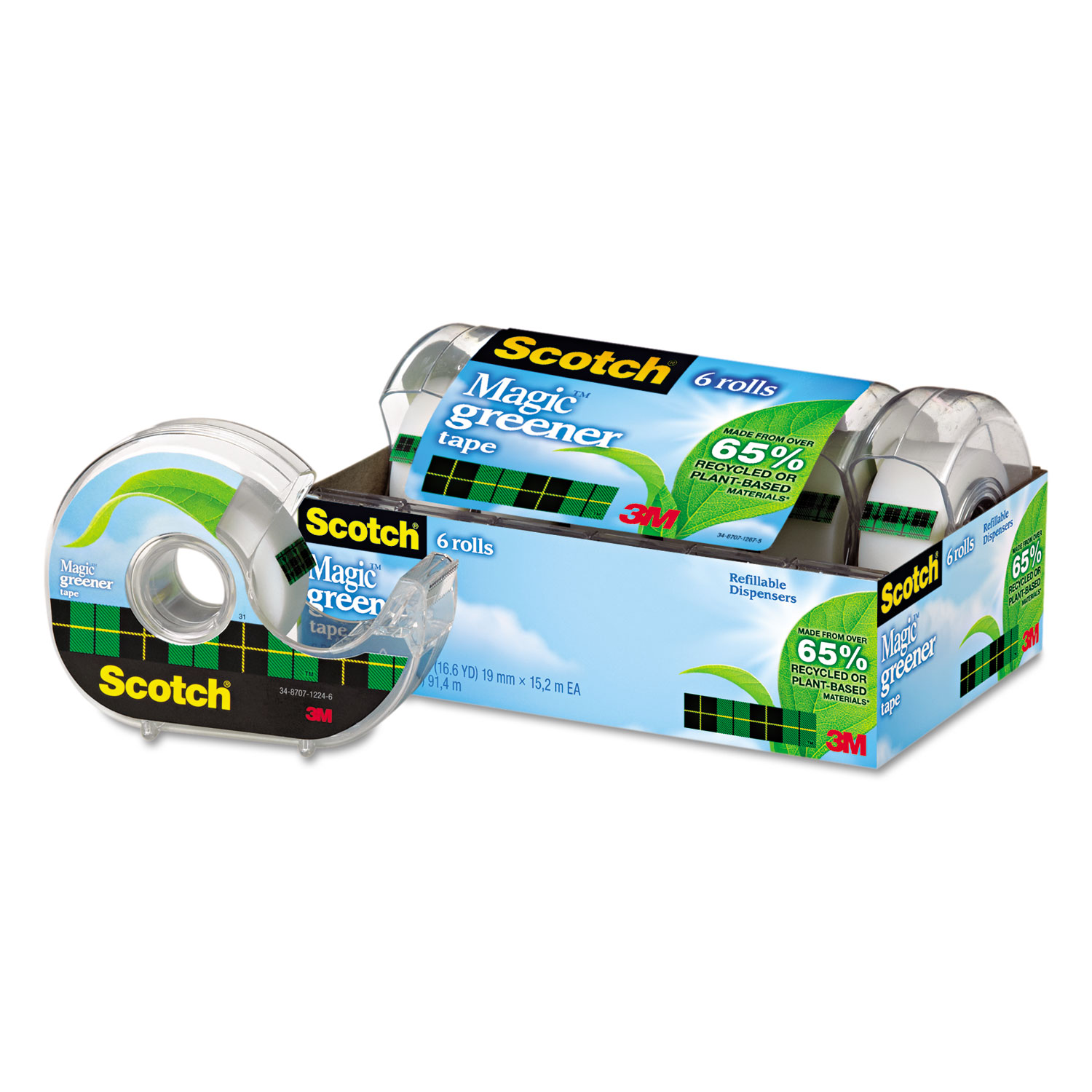 Scotch® Magic Greener Tape in Refillable Dispenser, 3/4