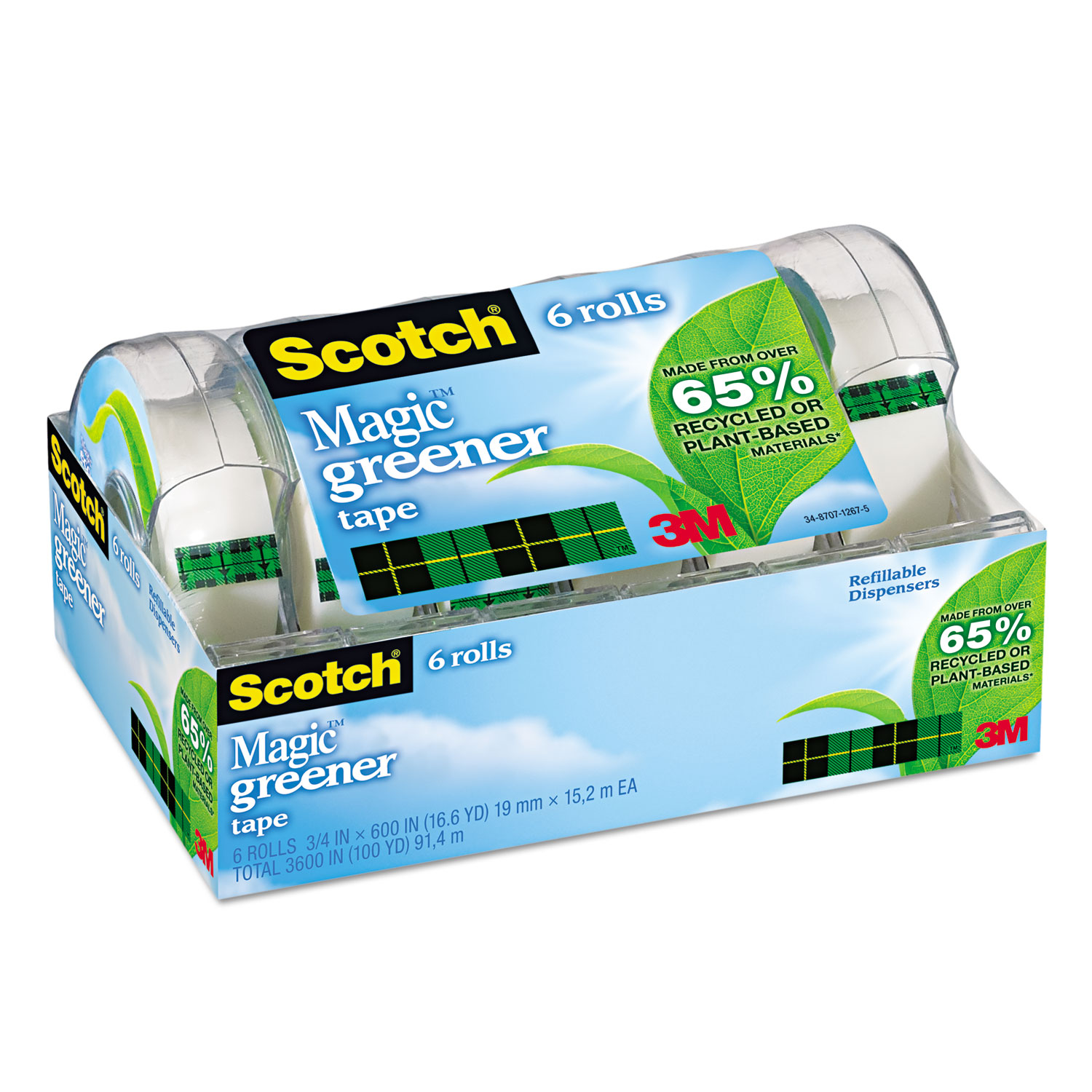Scotch® Magic Greener Tape in Refillable Dispenser, 3/4