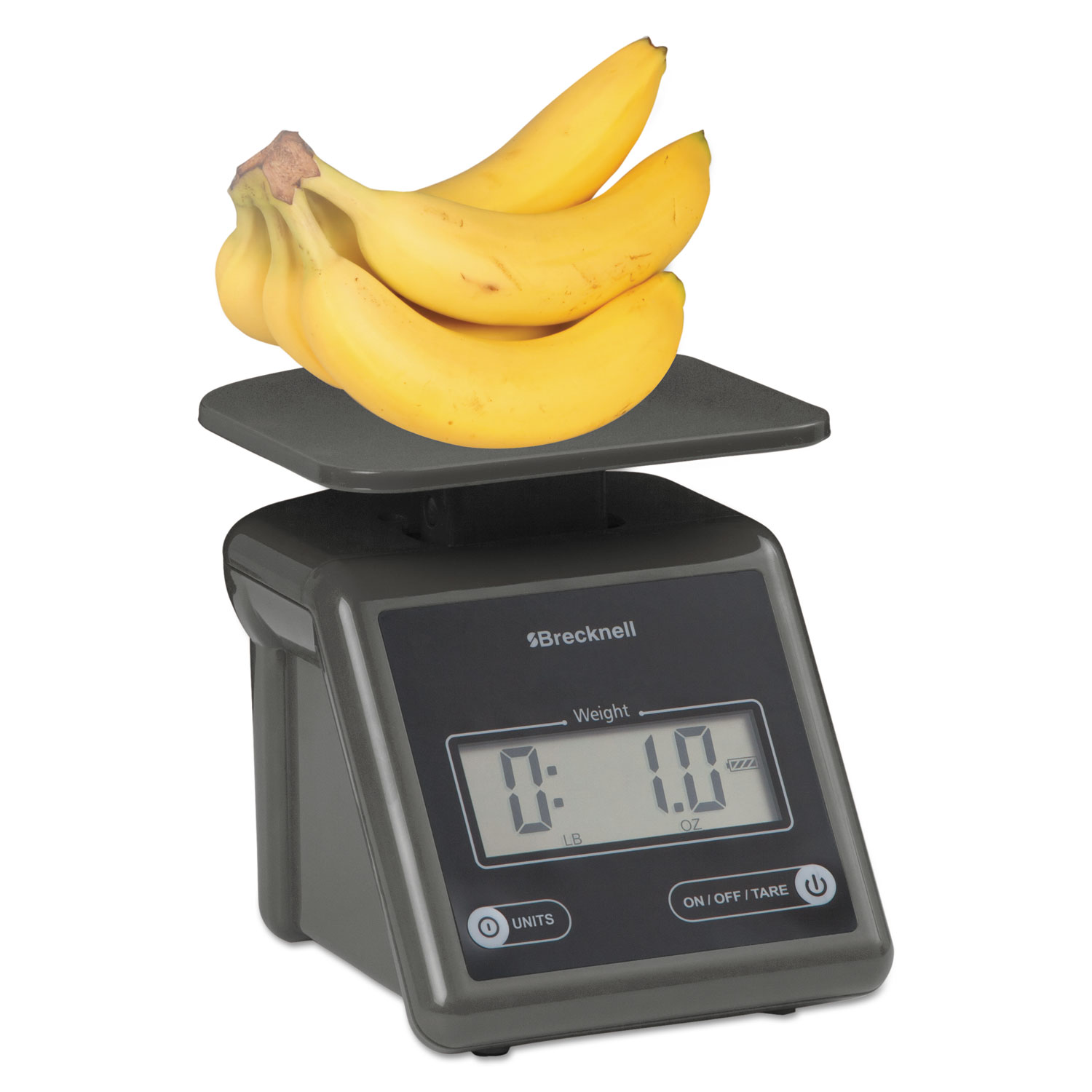 Brecknell Electronic Postal Scale, 7 lb Capacity, 5 1/2 x 5 1/5 Platform, Gray