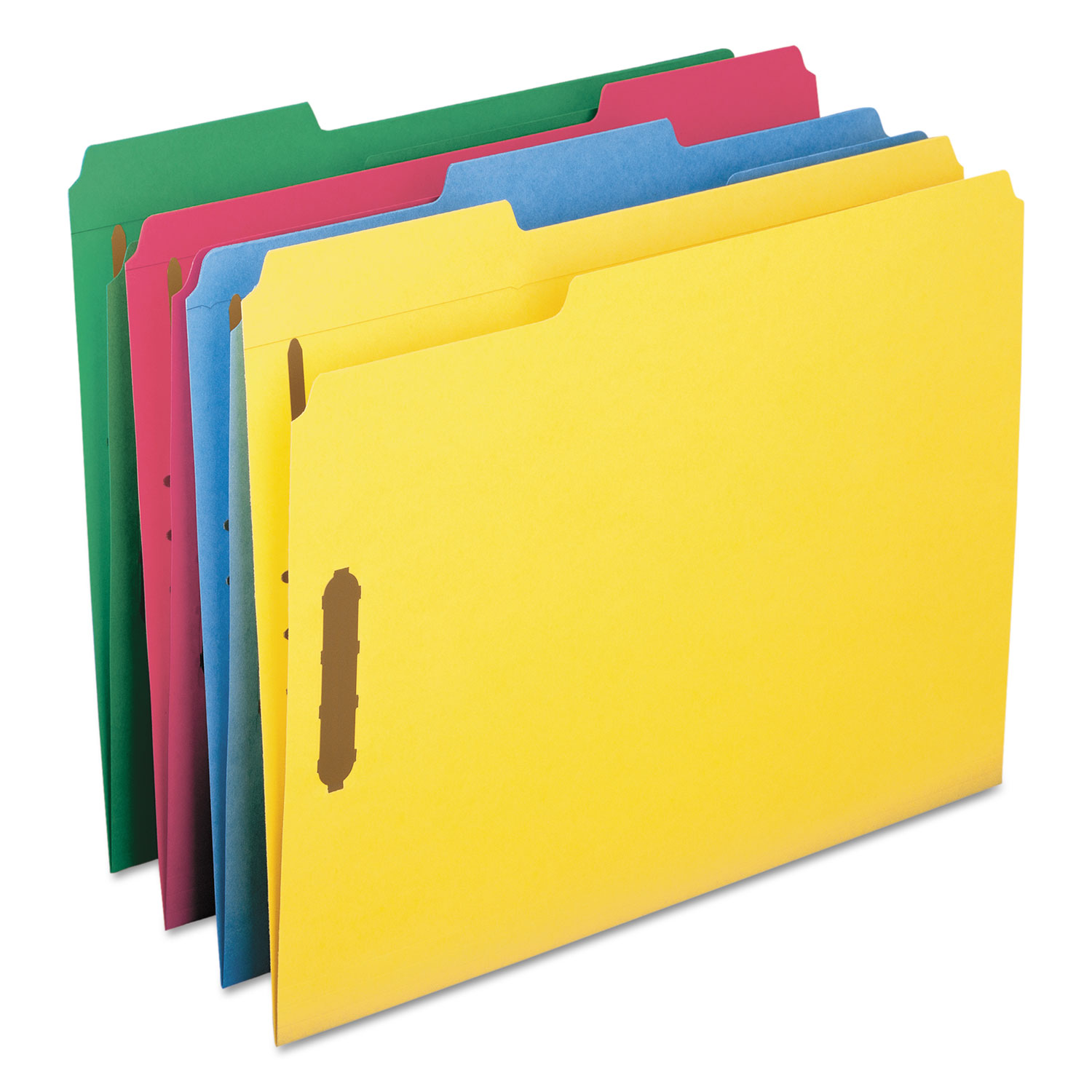 Smead® Folders, Two Fasteners, 1/3 Cut Top Tab, Letter, Assorted, 50/Box