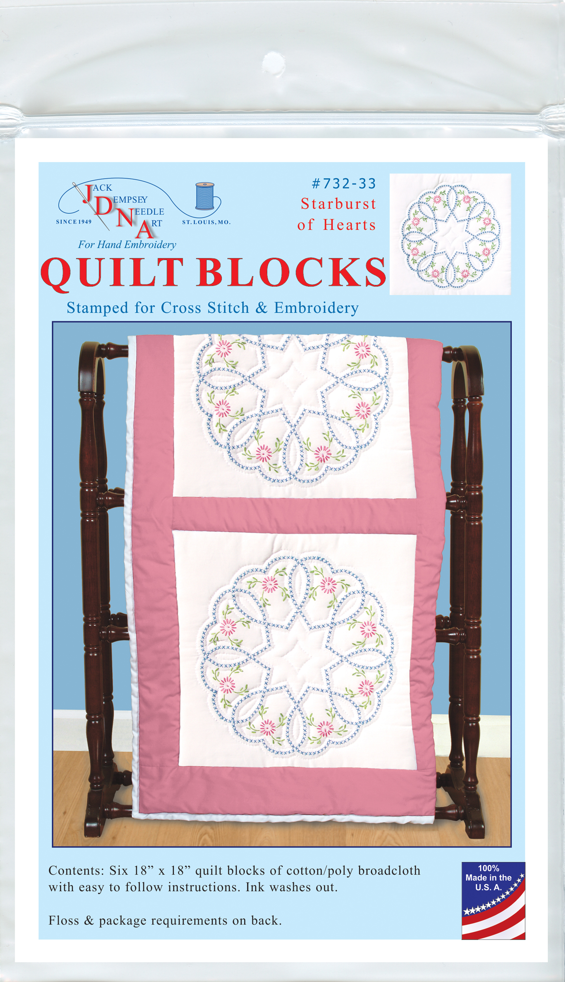 Stamped White Quilt Blocks 18