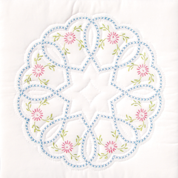 Stamped White Quilt Blocks 18