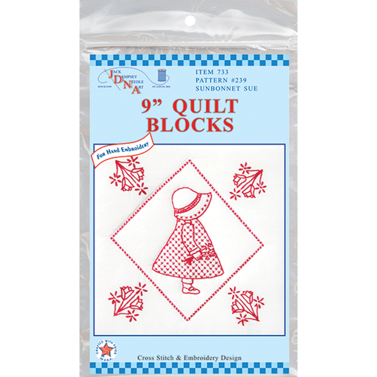 Stamped White Quilt Blocks 9