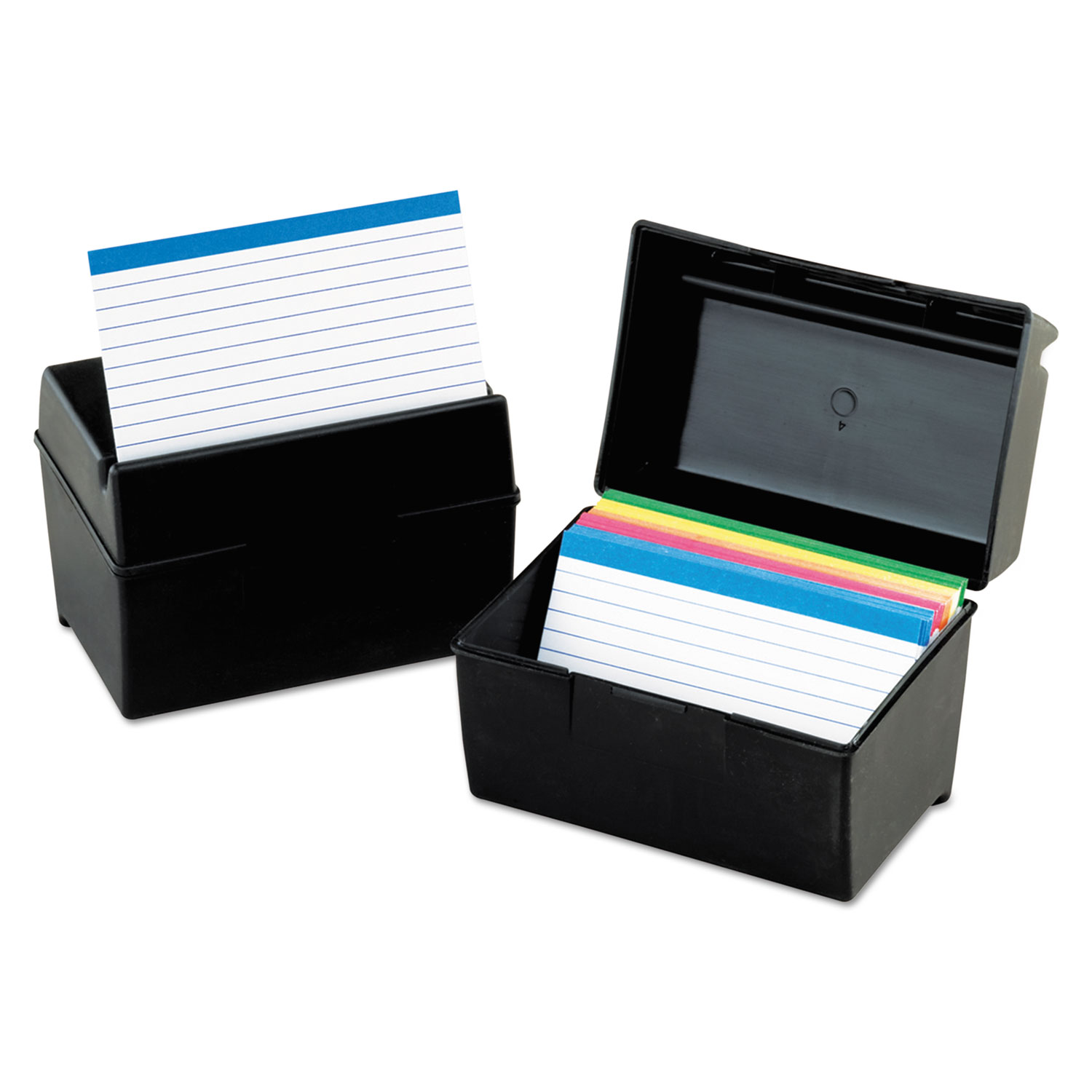 Oxford Plastic Index Card File, 300 Capacity, 5 5/8w x 3 5/8d, Black