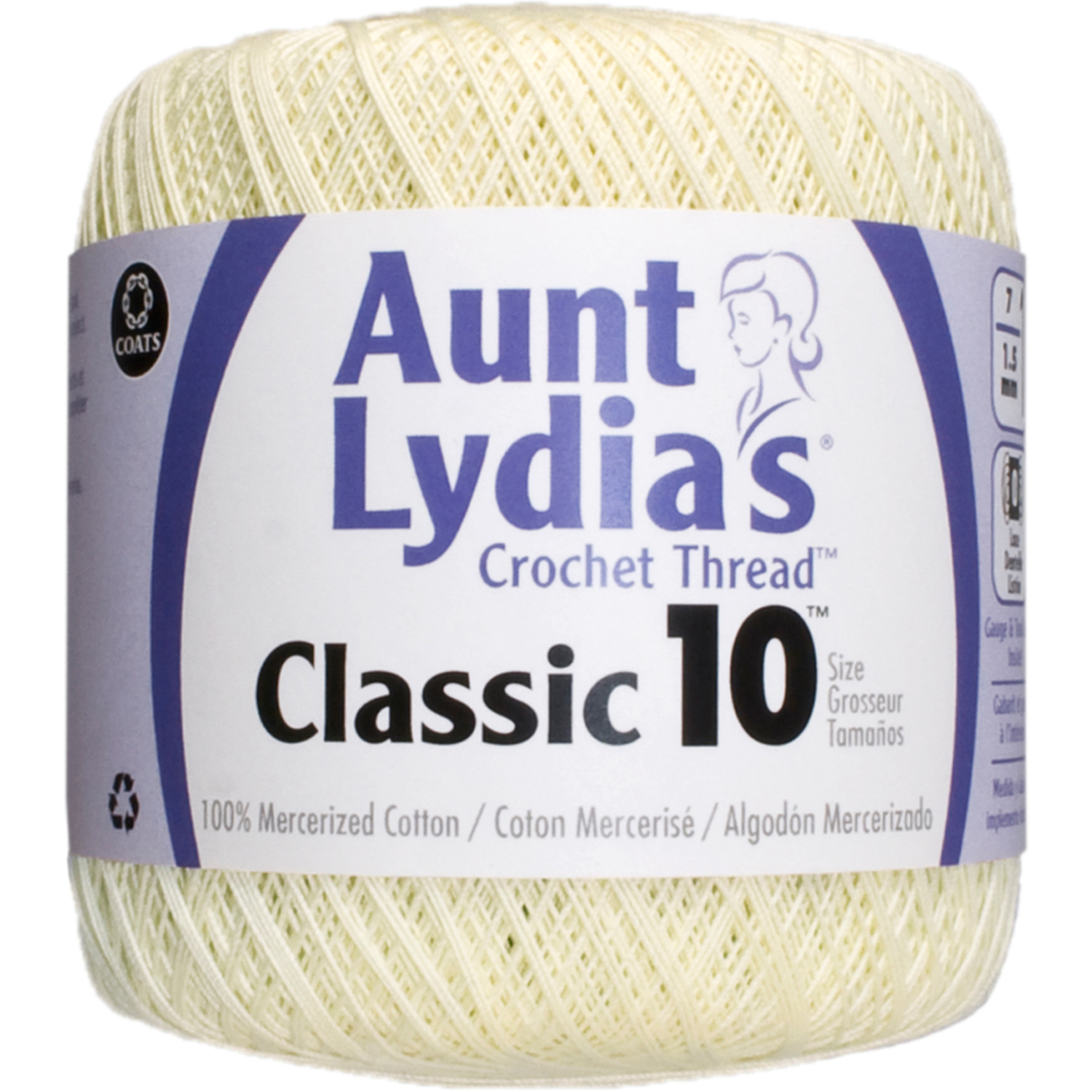 Aunt Lydia's Classic Crochet Thread Size 10 Cream