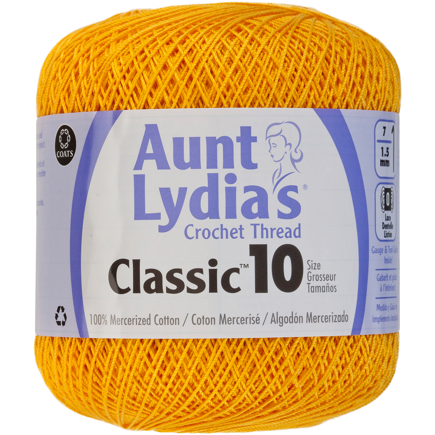 Aunt Lydia's Classic Crochet Thread Size 10 Goldenrod