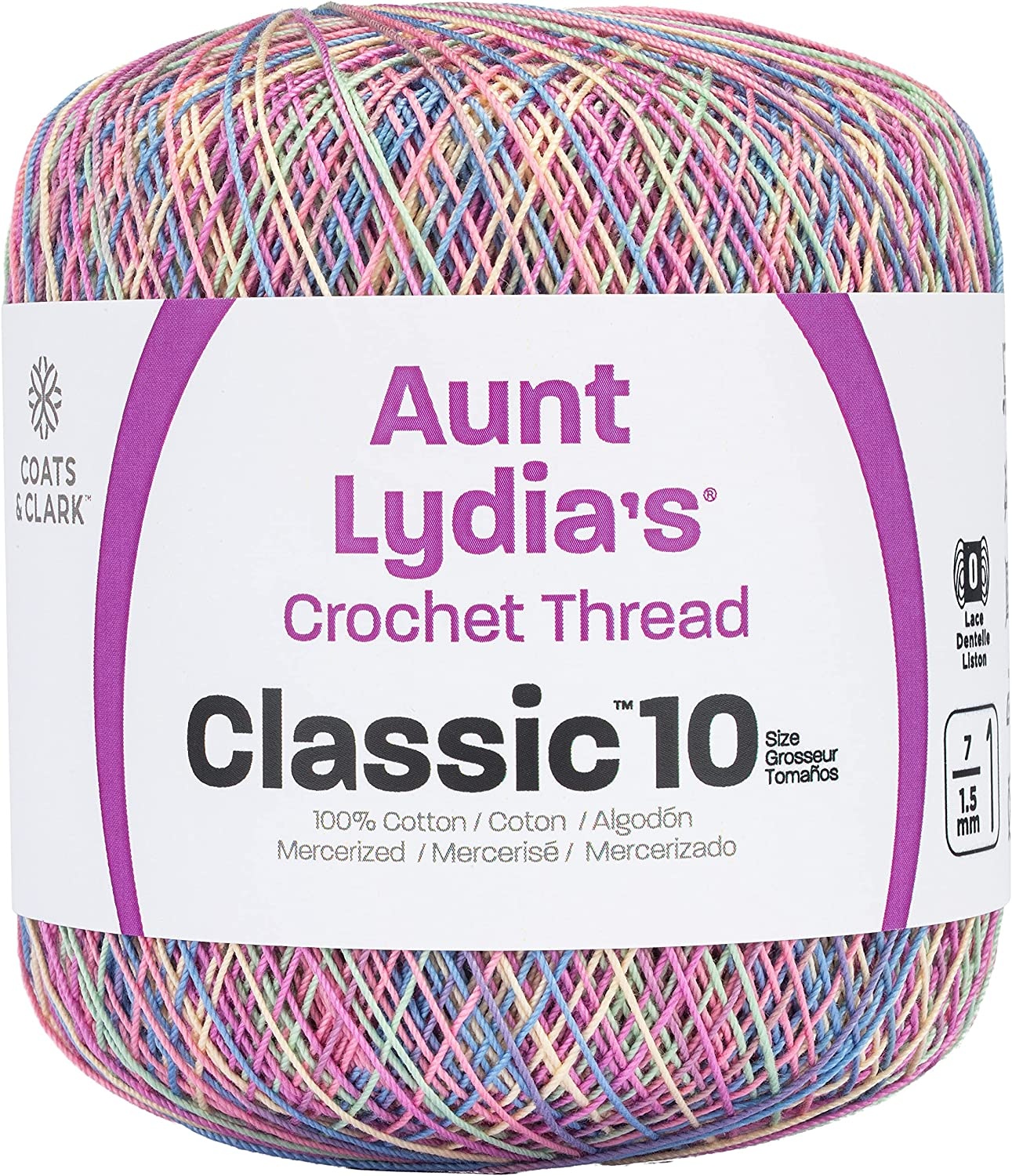 Aunt Lydia's Classic Crochet Thread Size 10 Pastels
