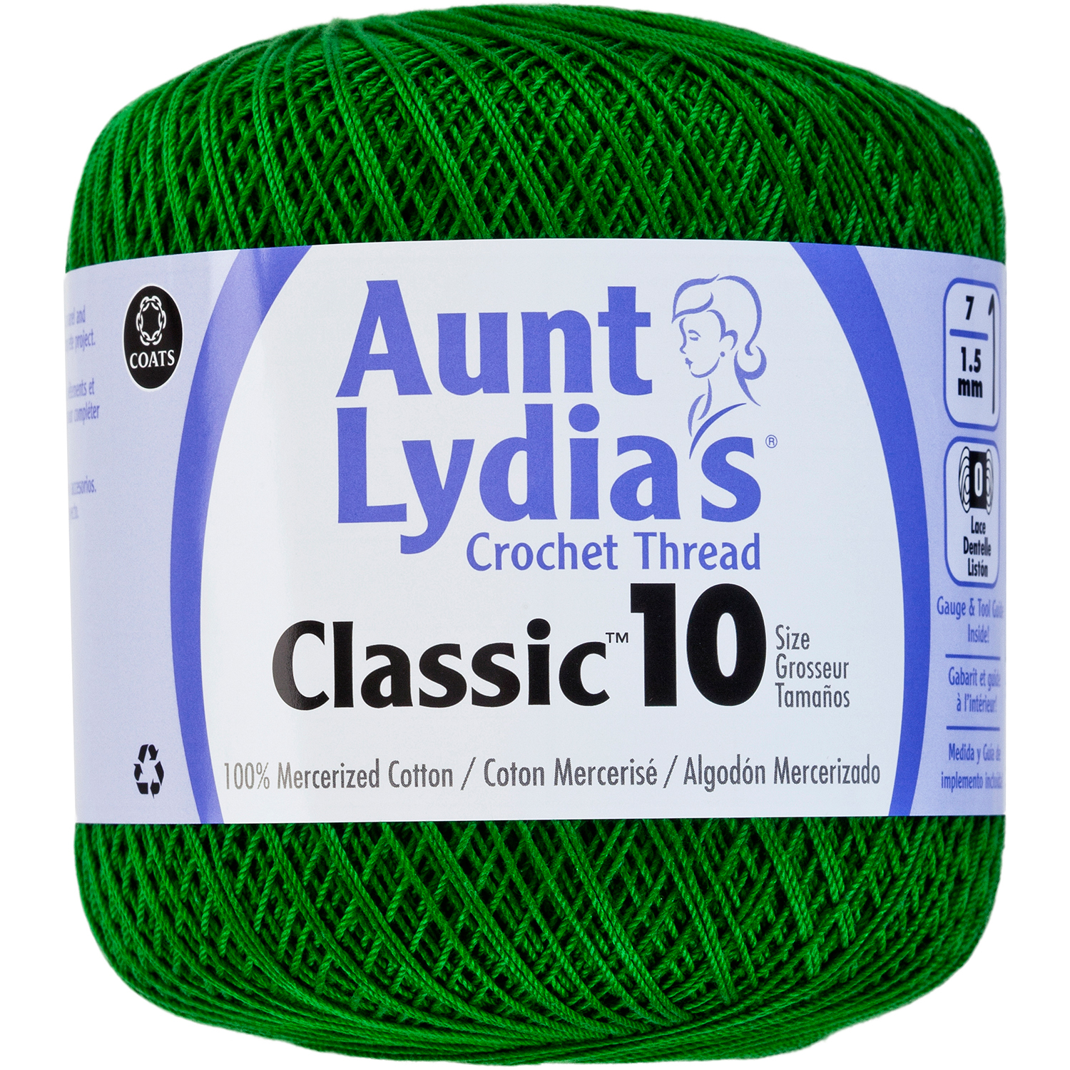 Aunt Lydia's Classic Crochet Thread Size 10 Myrtle Green