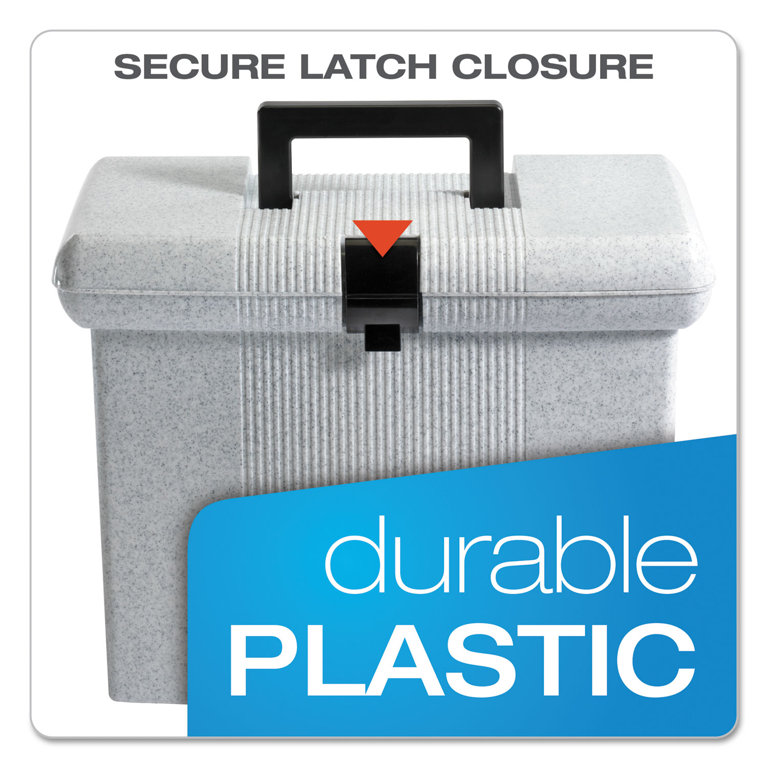 Pendaflex® Portable File Boxes, Letter, Plastic, 14-7/8 x 6-1/2 x 11-7/8, Granit