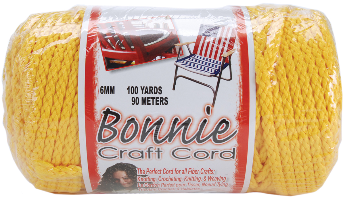 Bonnie Macrame Craft Cord 6mmX100yd Sunshine Yellow