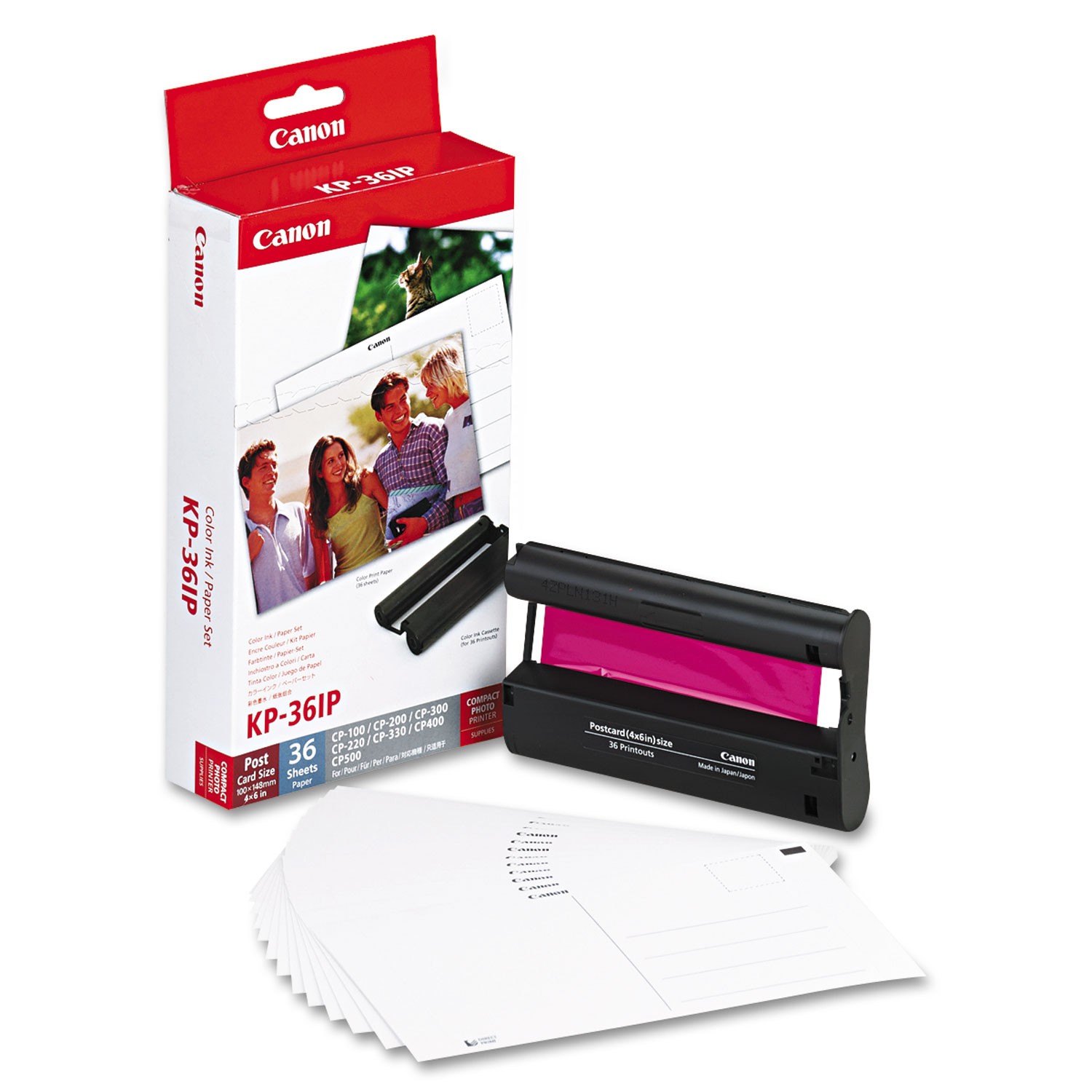 Canon® 7737A001 (KP-36IP) Color Ink & Paper Set, Tri-Color