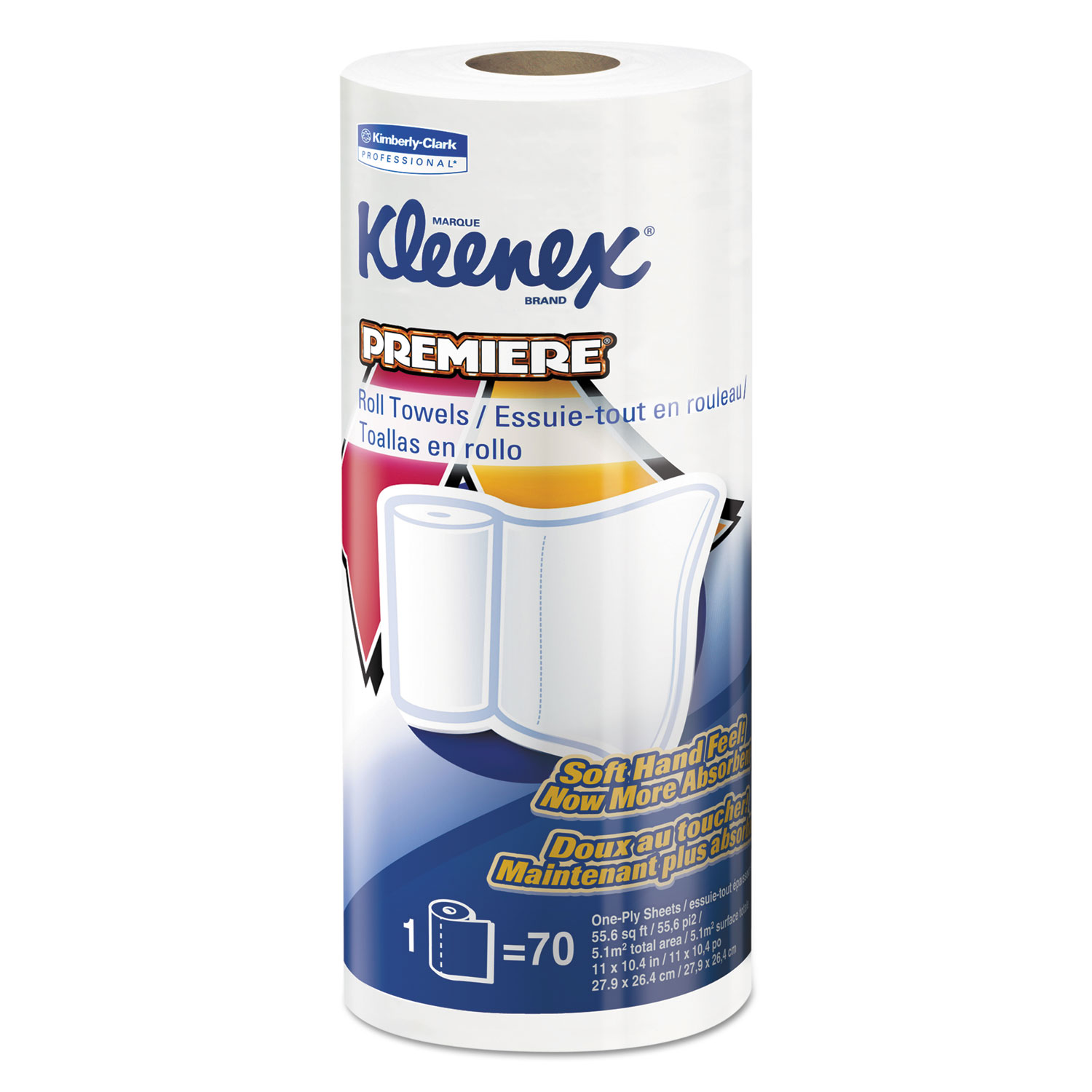 Kleenex® Premiere Kitchen Roll Towels, White, 70/Roll, 24 Rolls/Carton