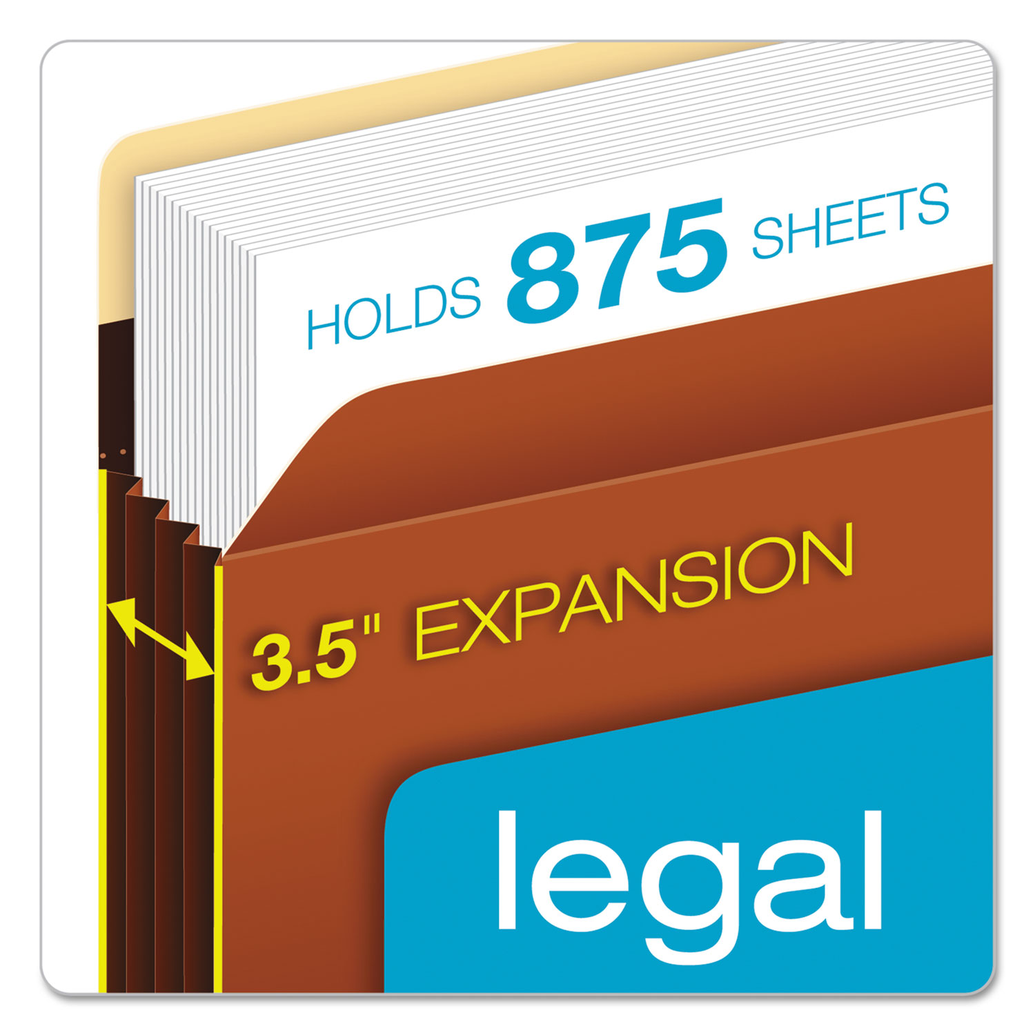 Pendaflex® Heavy-Duty File Pockets, Straight Cut, 1 Pocket, Legal, Redrope