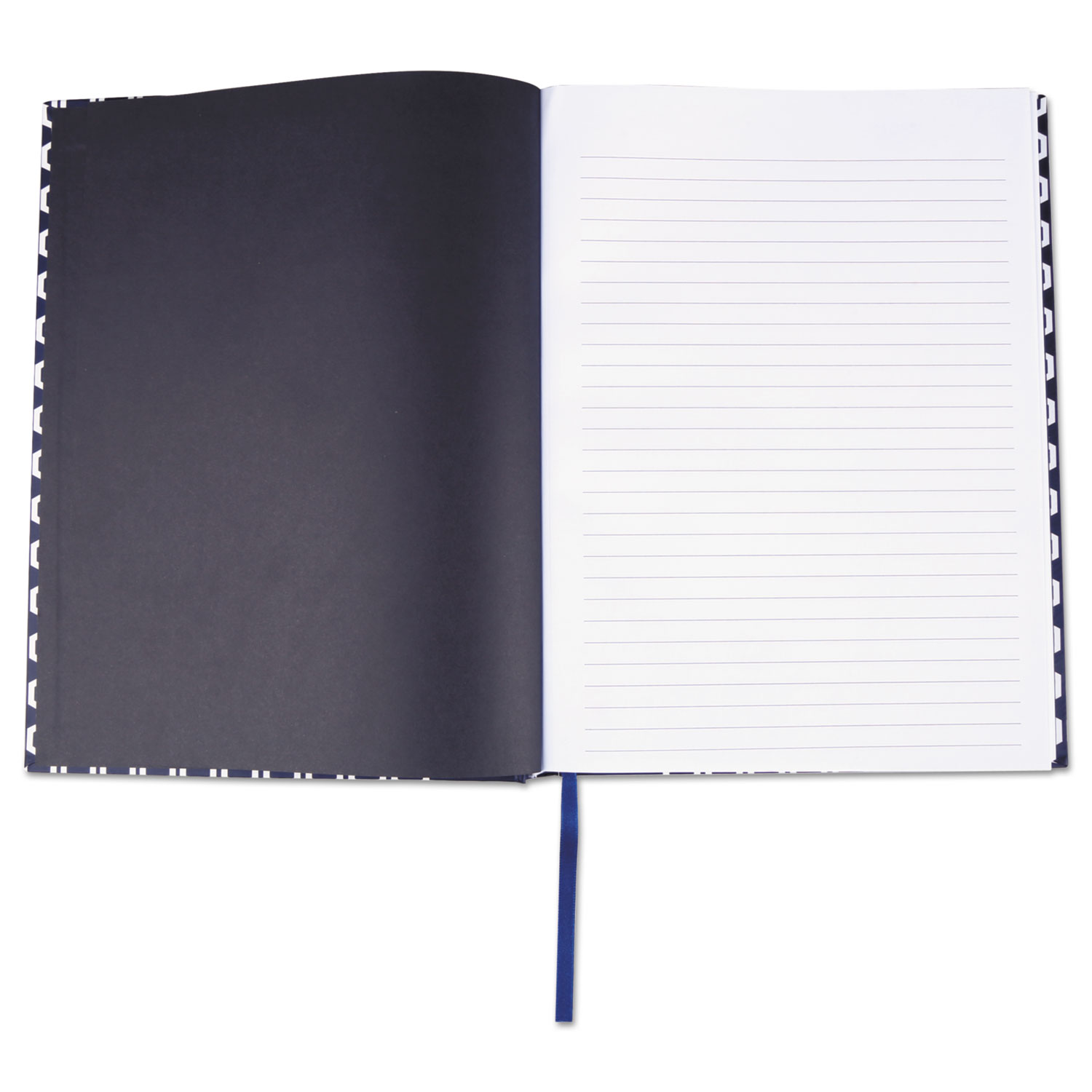 Universal® Casebound Hardcover Notebook, 10 1/4 x 7 5/8, Dark Blue with Hexagon