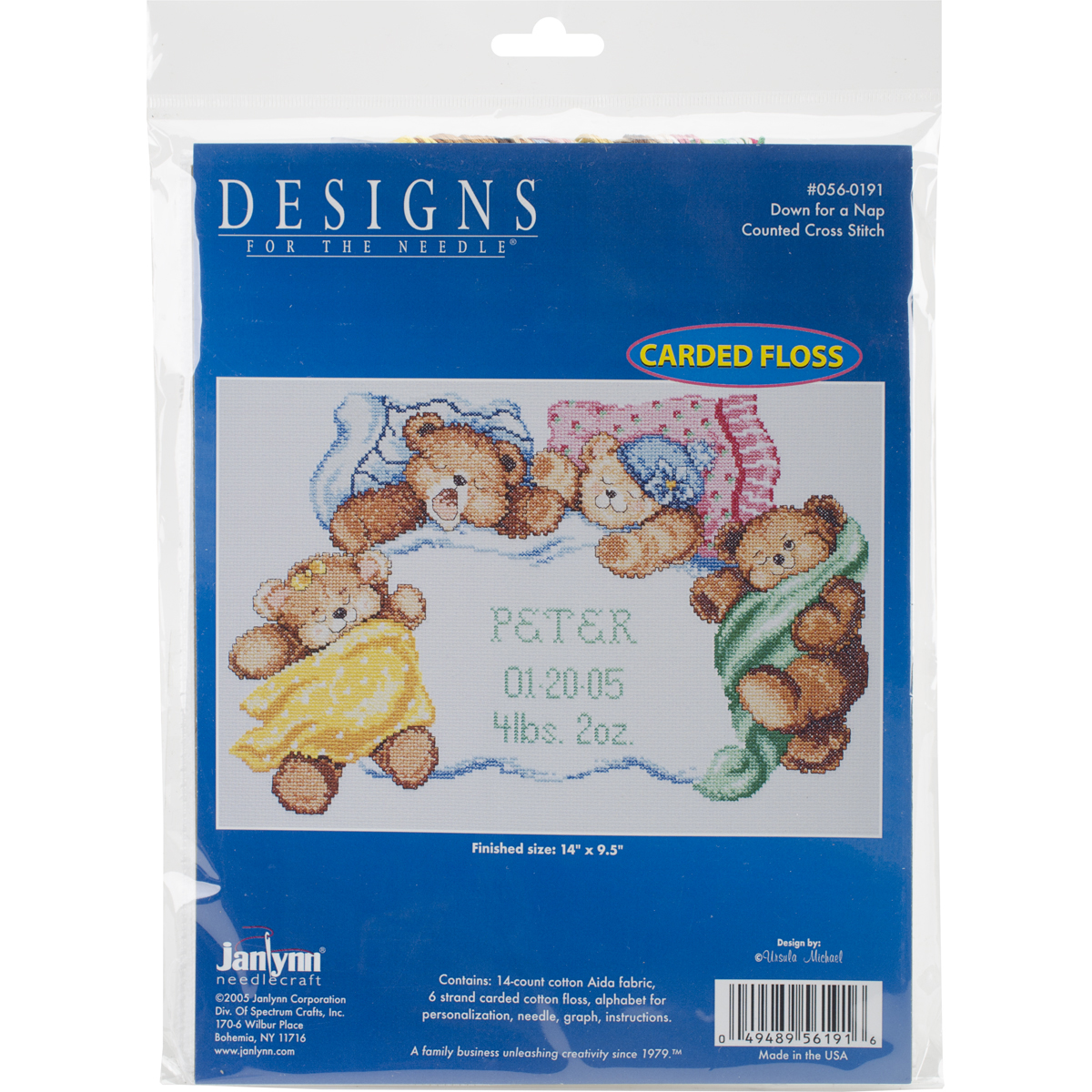 Down For A Nap Sampler Counted Cross Stitch Kit 14