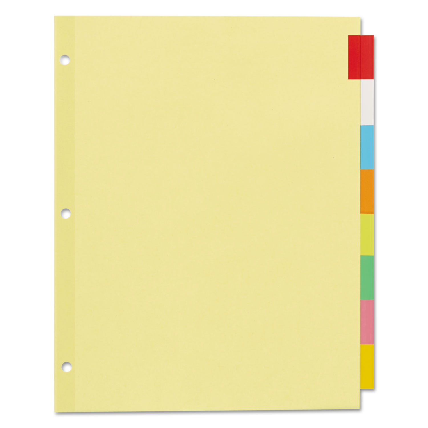 Office Essentials® Plastic Insertable Dividers, 8-Tab, Letter